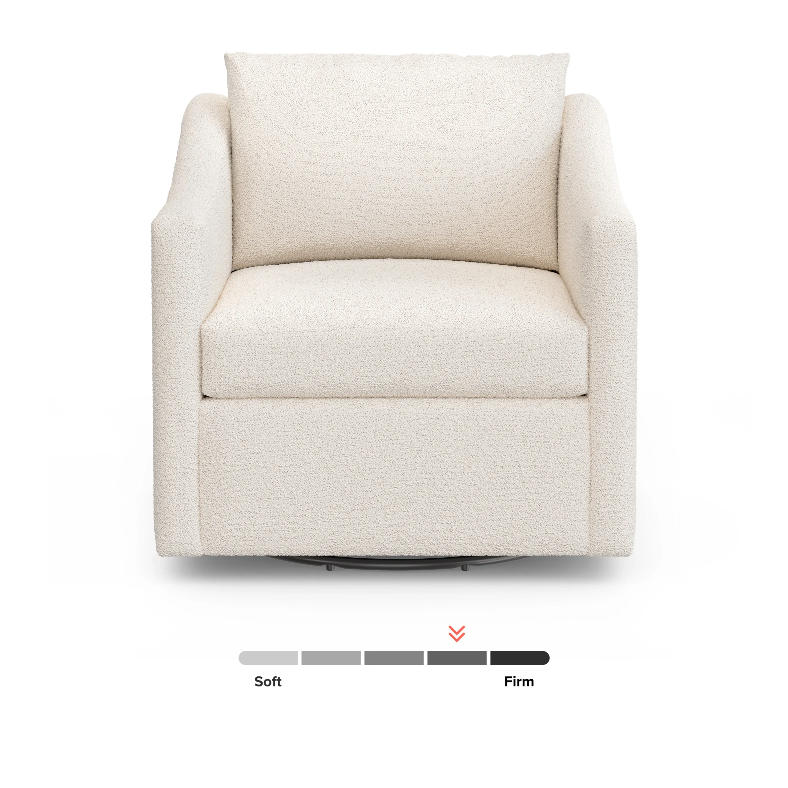 Landry 32.25_ Swivel Lounge Chair - Ivory Wool Bouclé - Image 4