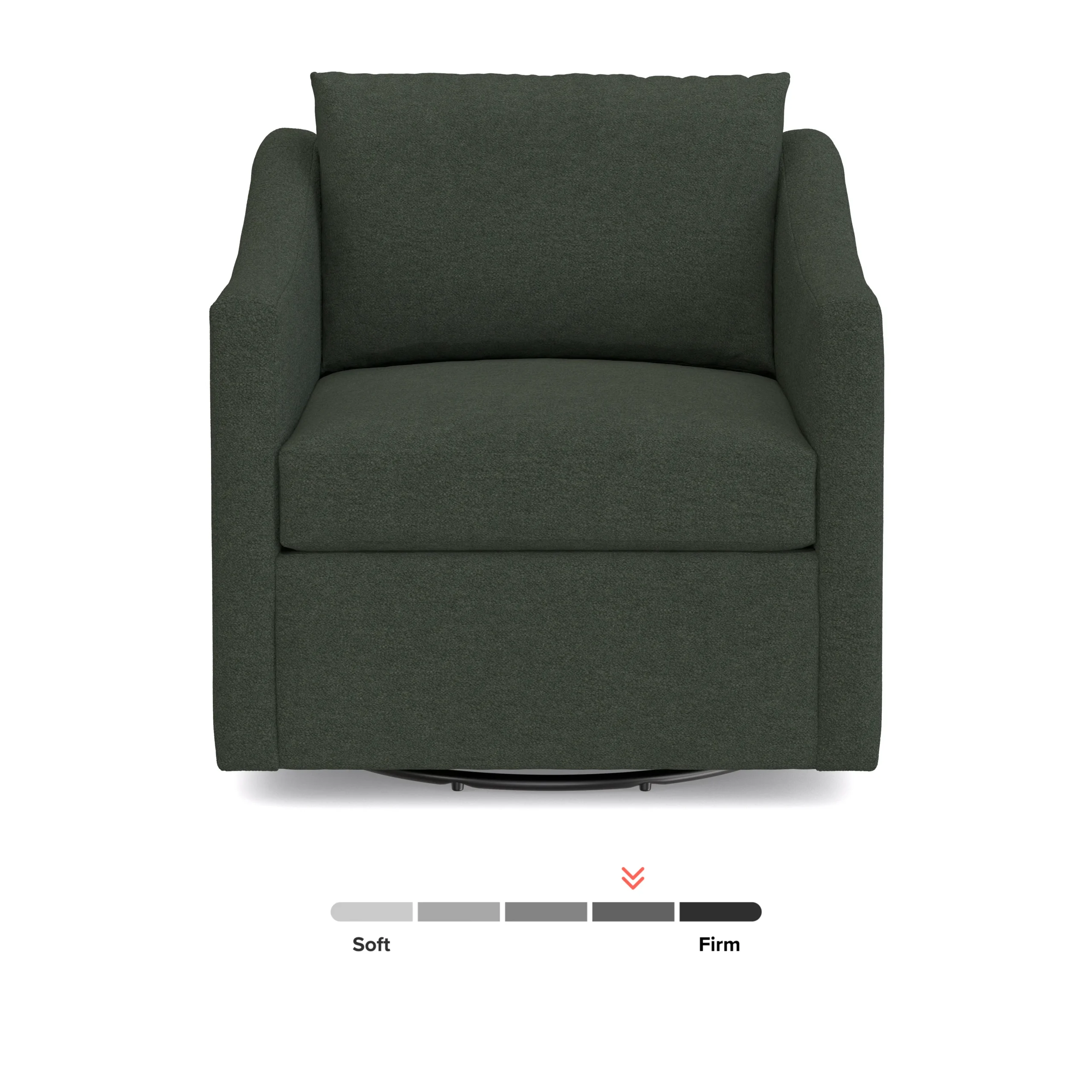 Landry 32.25_ Swivel Lounge Chair - Green Wool Bouclé - Image 4