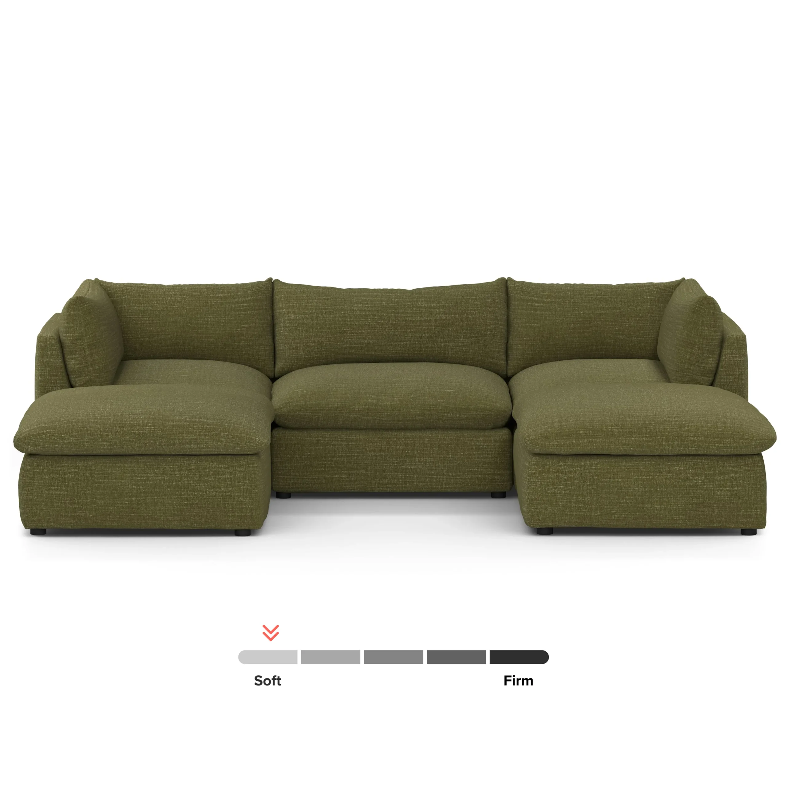 Leigh 121.5_ Modular 3-Seater U-Shaped Sectional - Napa Moss - Image 3