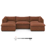 Leigh 121.5_ Modular 3-Seater U-Shaped Sectional - Napa Rust