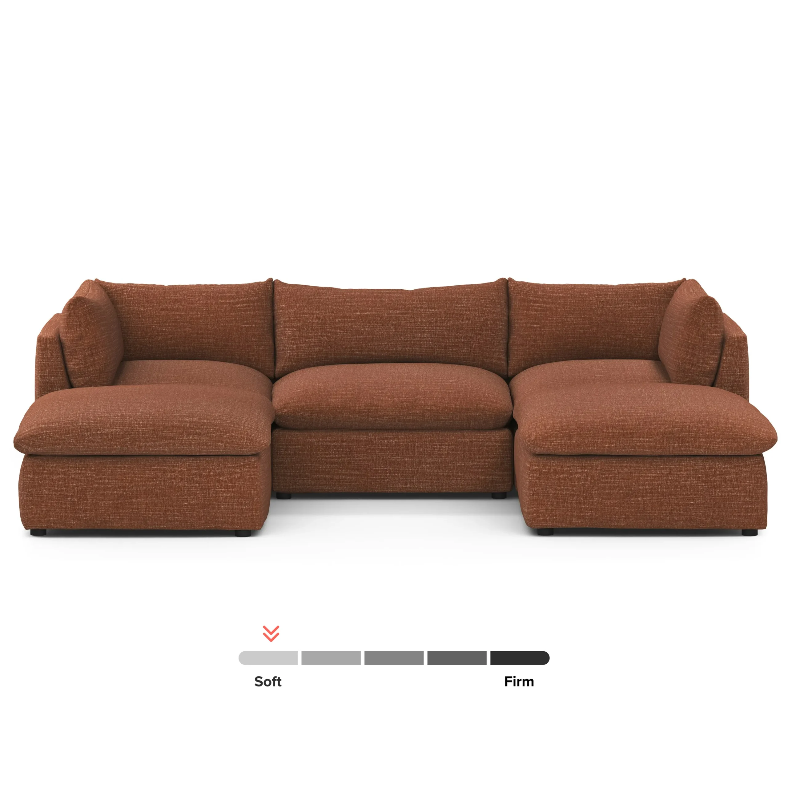 Leigh 121.5_ Modular 3-Seater U-Shaped Sectional - Napa Rust - Image 3