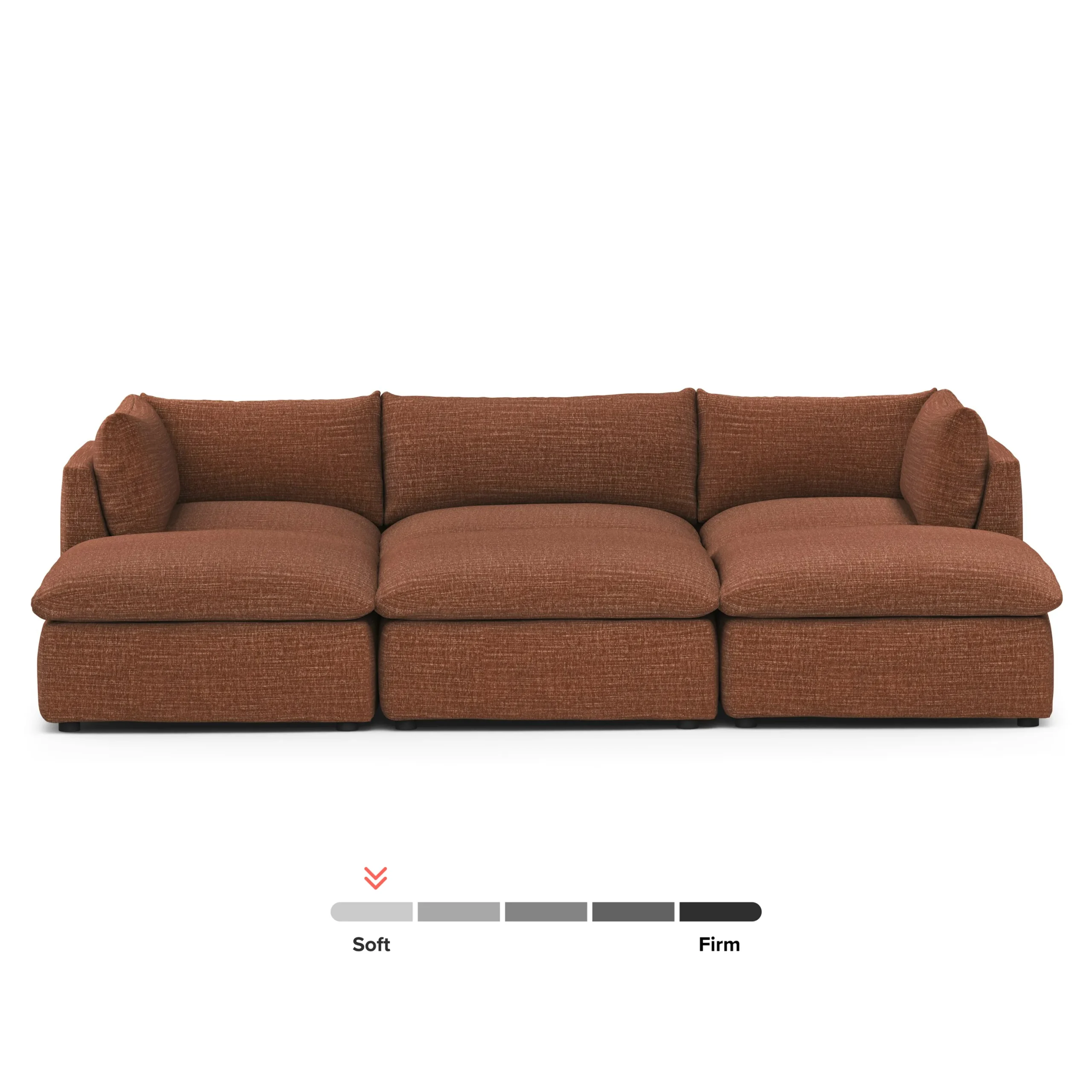 Leigh 121.5_ Modular Open Pit Sectional - Napa Rust - Image 3