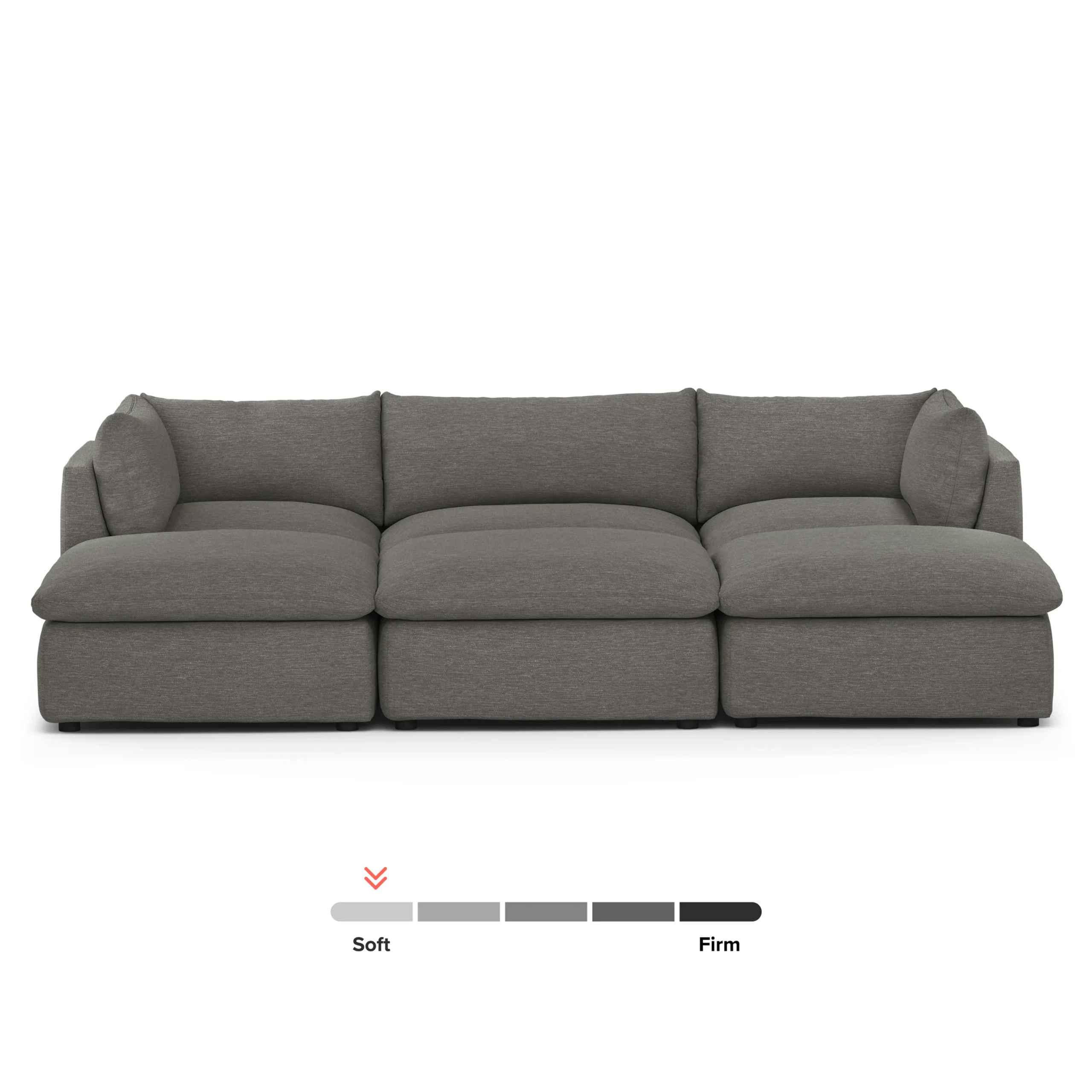 Leigh 121.5_ Modular Open Pit Sectional - Silver Gray - Image 3