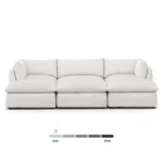 Leigh 121.5_ Modular Open Pit Sectional - Silver Ivory