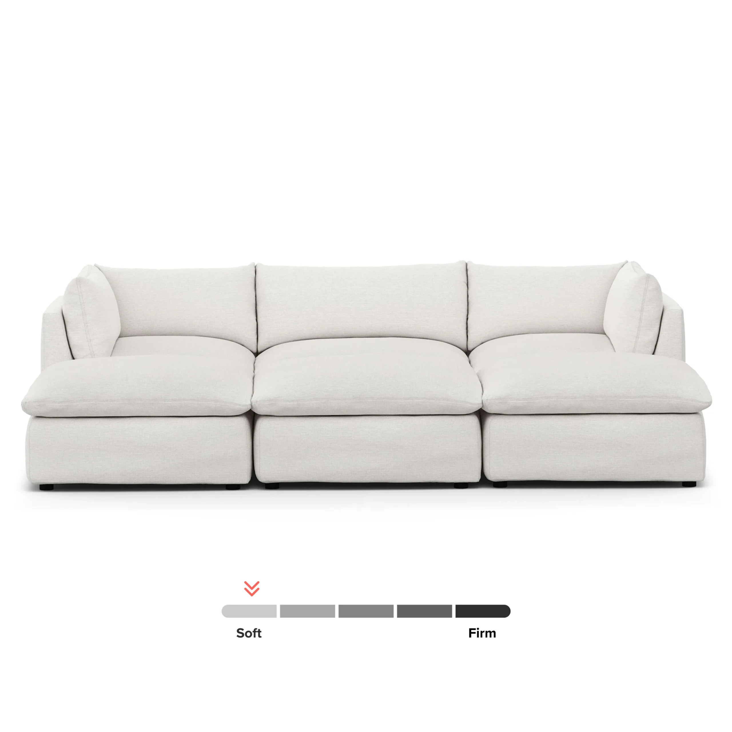 Leigh 121.5_ Modular Open Pit Sectional - Silver Ivory - Image 3