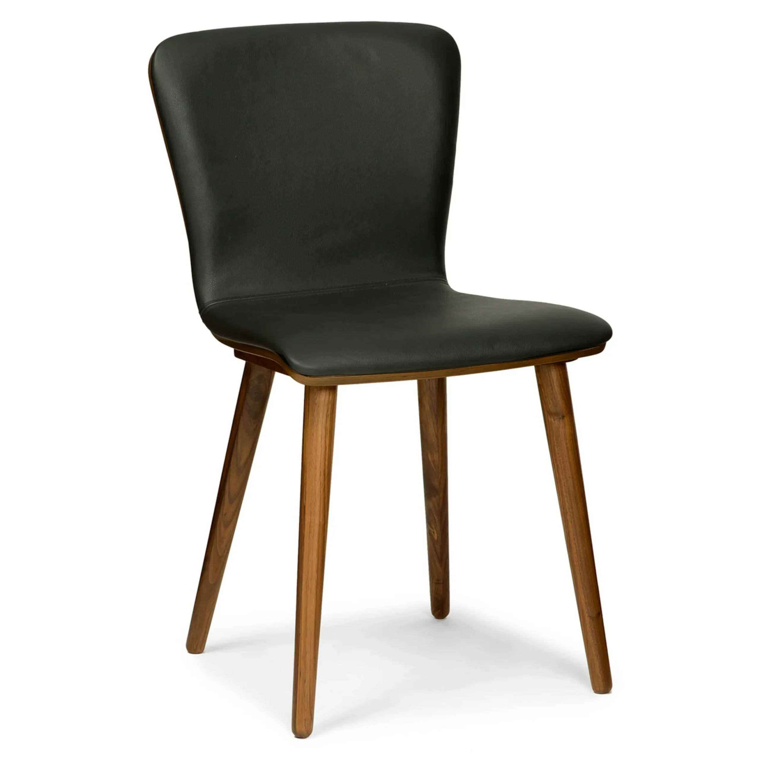 Sede Leather Dining Chair - Walnut and Black - Image 3