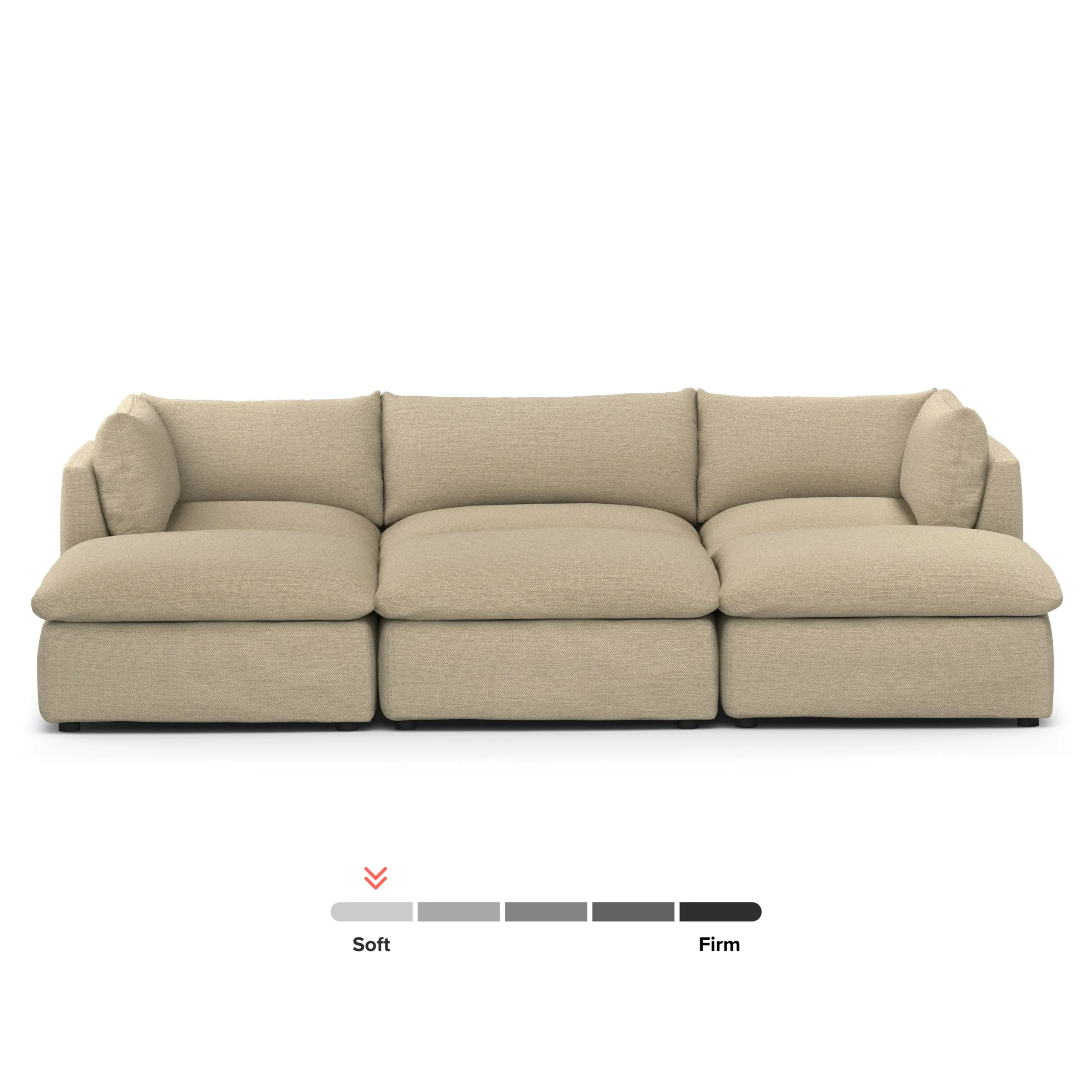 Leigh 121.5_ Modular Open Pit Sectional - Silver Taupe - Image 3