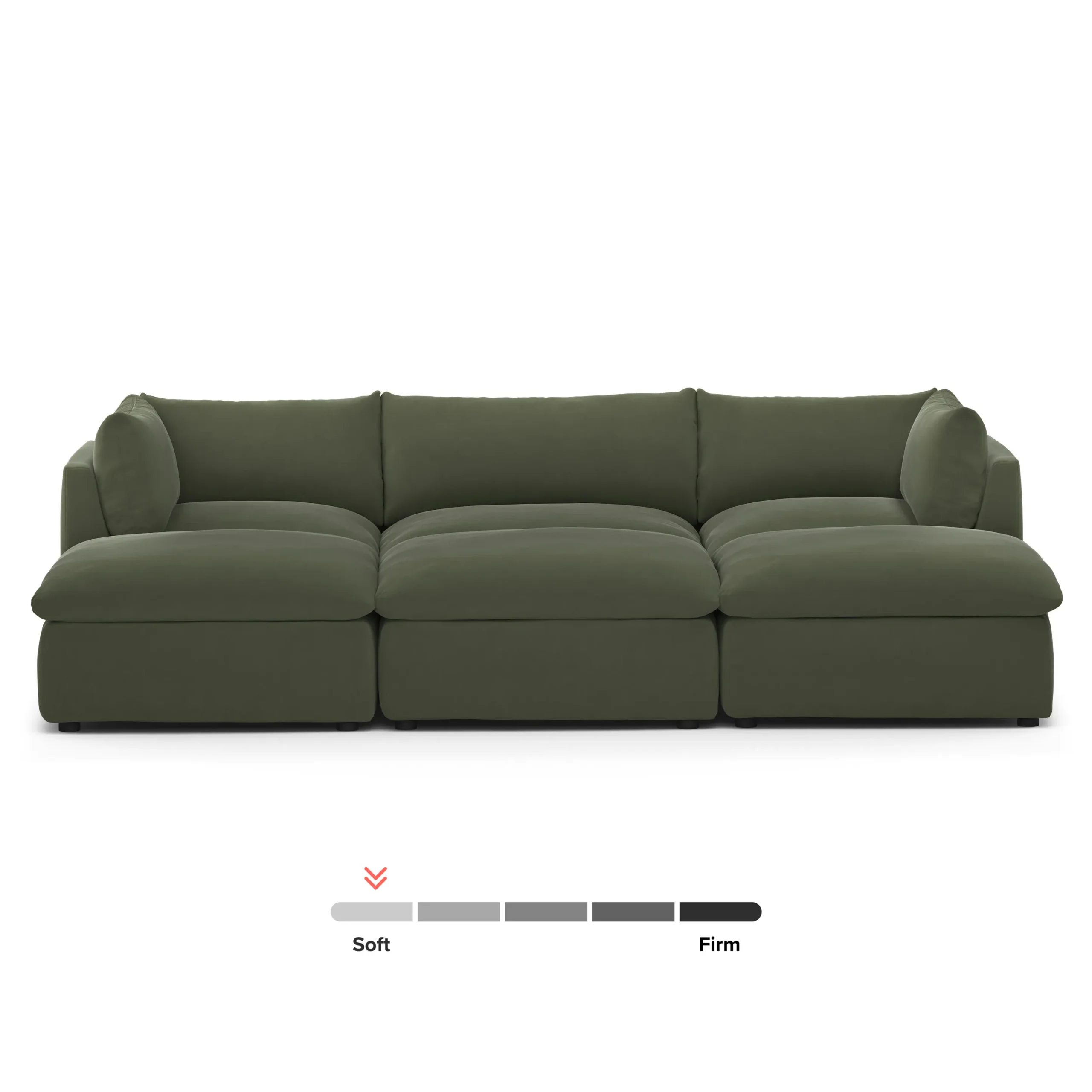 Leigh 121.5_ Velvet Modular Open Pit Sectional - Hale Fir Green - Image 3
