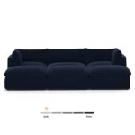 Leigh 121.5_ Velvet Modular Open Pit Sectional - Hale Ink
