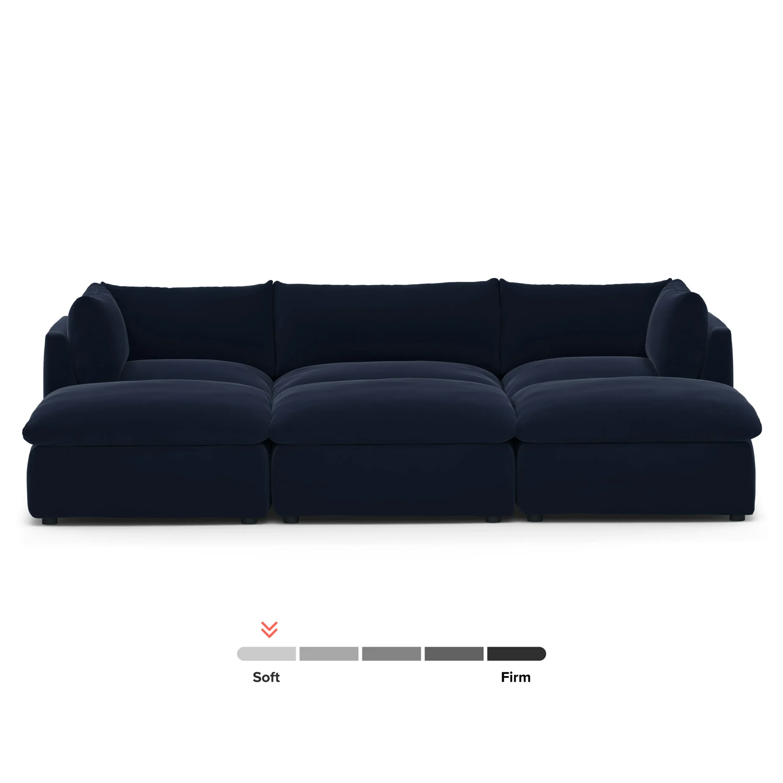 Leigh 121.5_ Velvet Modular Open Pit Sectional - Hale Ink - Image 3