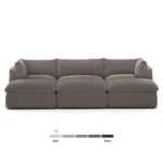 Leigh 121.5_ Velvet Modular Open Pit Sectional - Hale Warm Gray