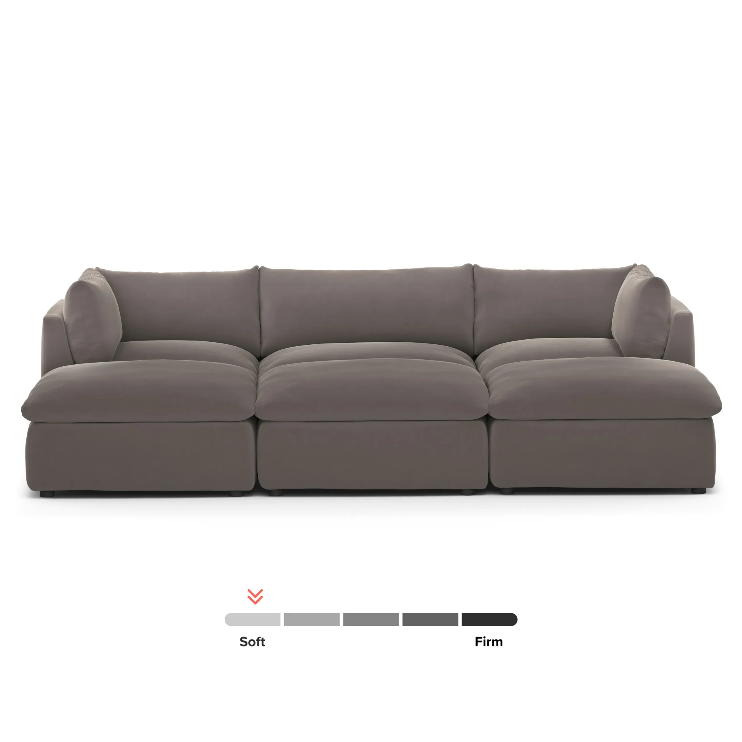 Leigh 121.5_ Velvet Modular Open Pit Sectional - Hale Warm Gray - Image 3