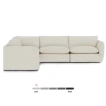 Leigh 126_ Modular Corner Sectional - Ivory Wool Bouclé