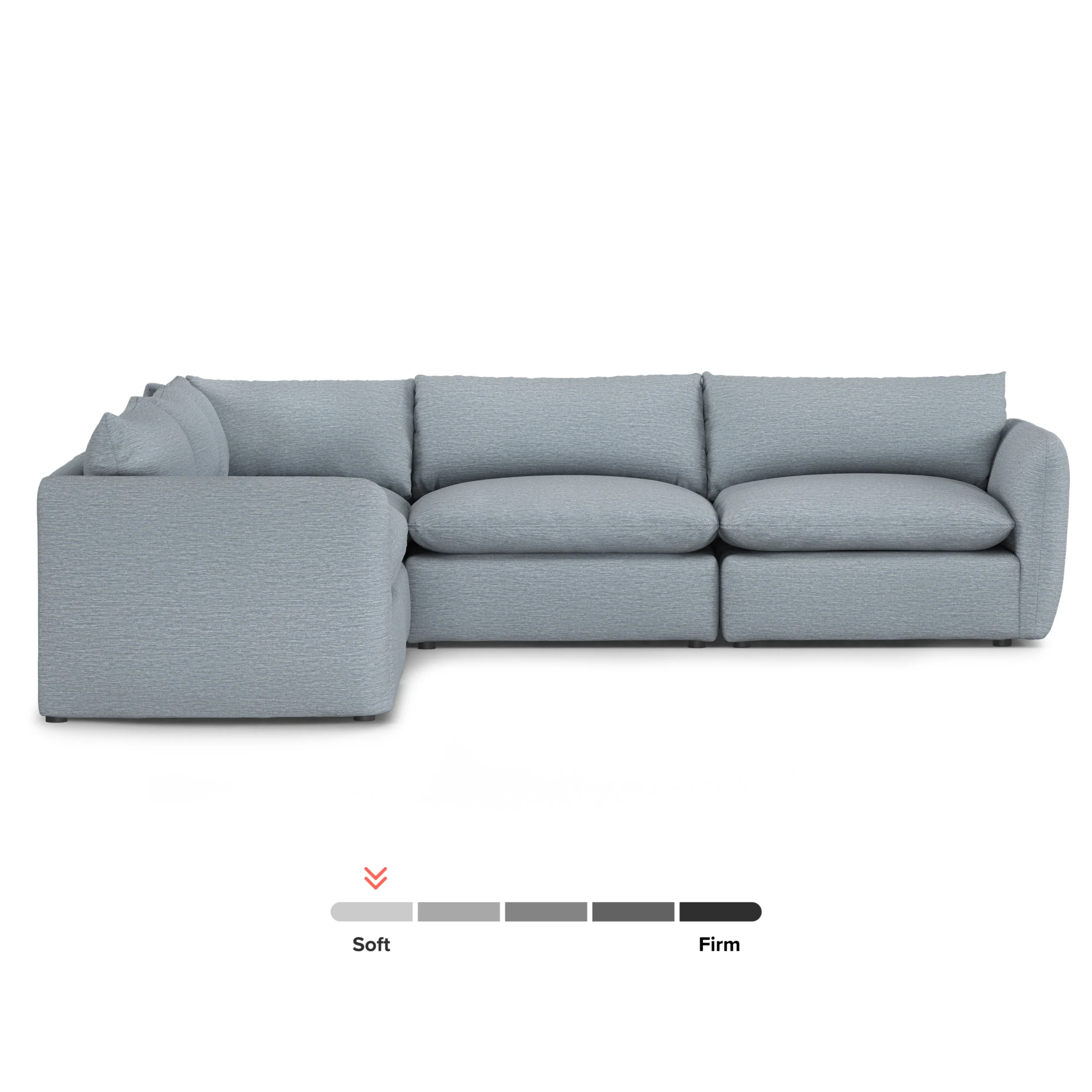 Leigh 126_ Modular Corner Sectional - Silver Light Blue - Image 3