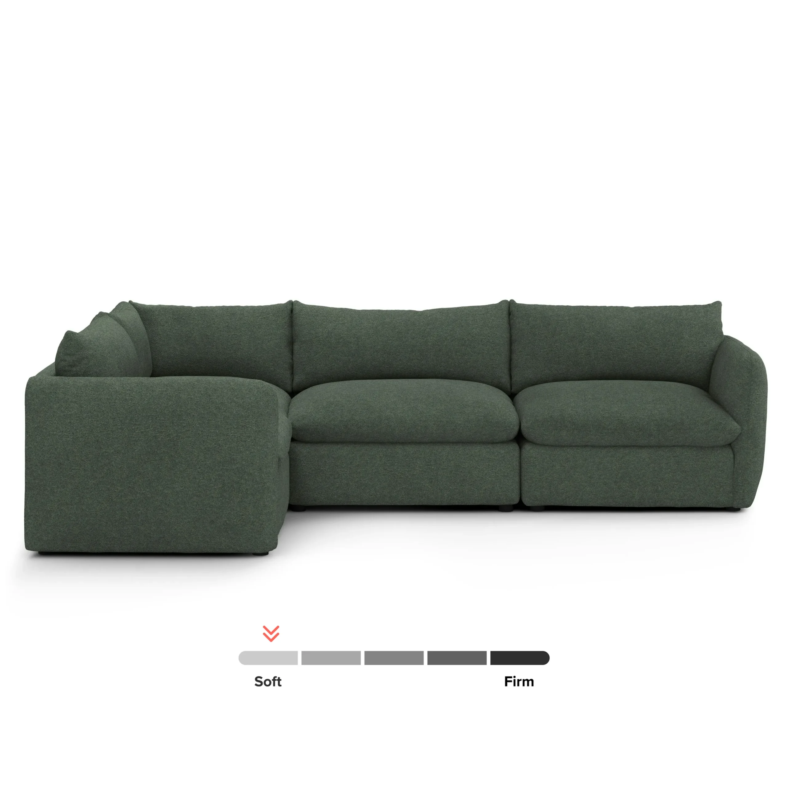 Leigh 126_ Modular L Sectional - Green Wool Bouclé - Image 3