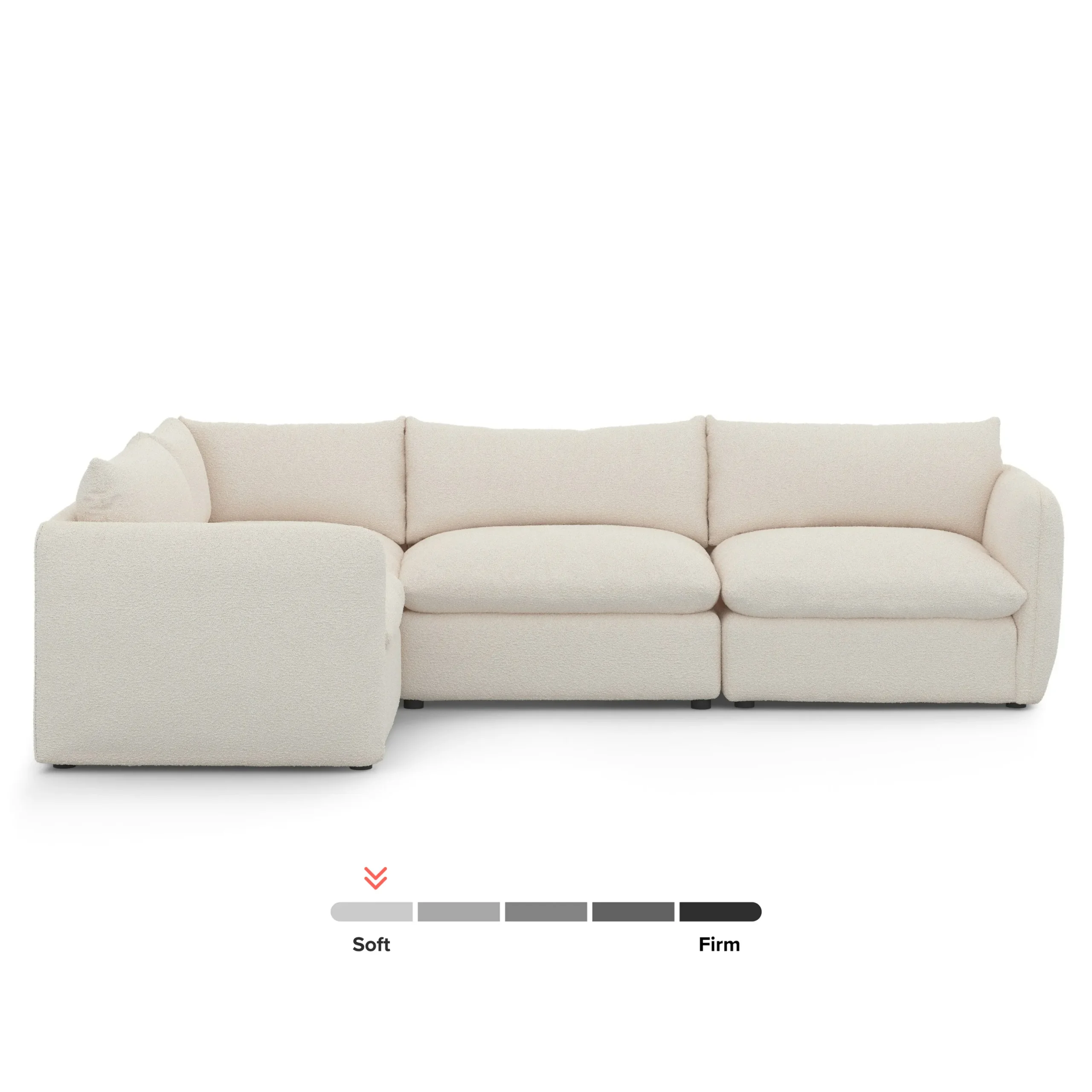 Leigh 126_ Modular L Sectional - Ivory Wool Bouclé - Image 3