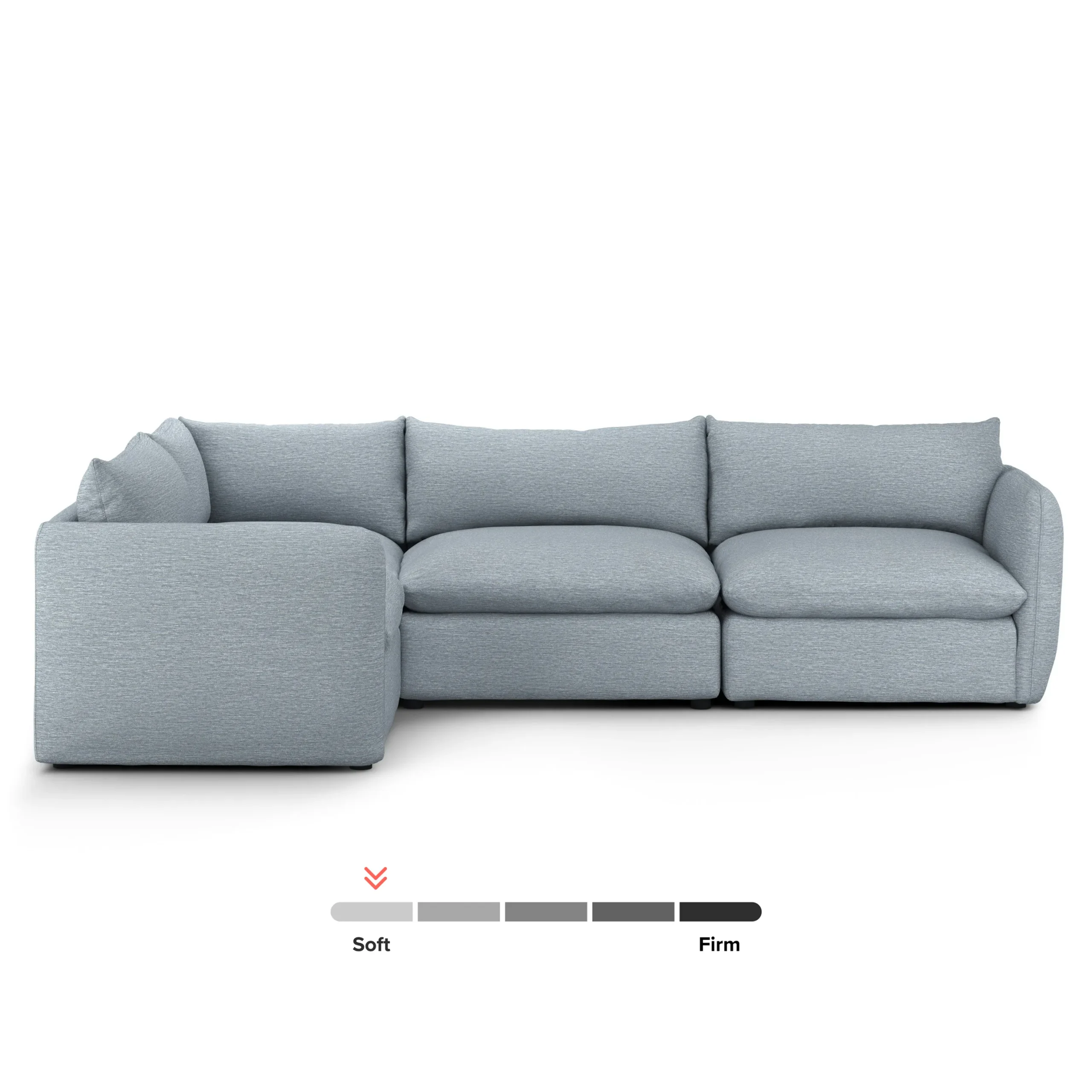 Leigh 126_ Modular L Sectional - Silver Light Blue - Image 3