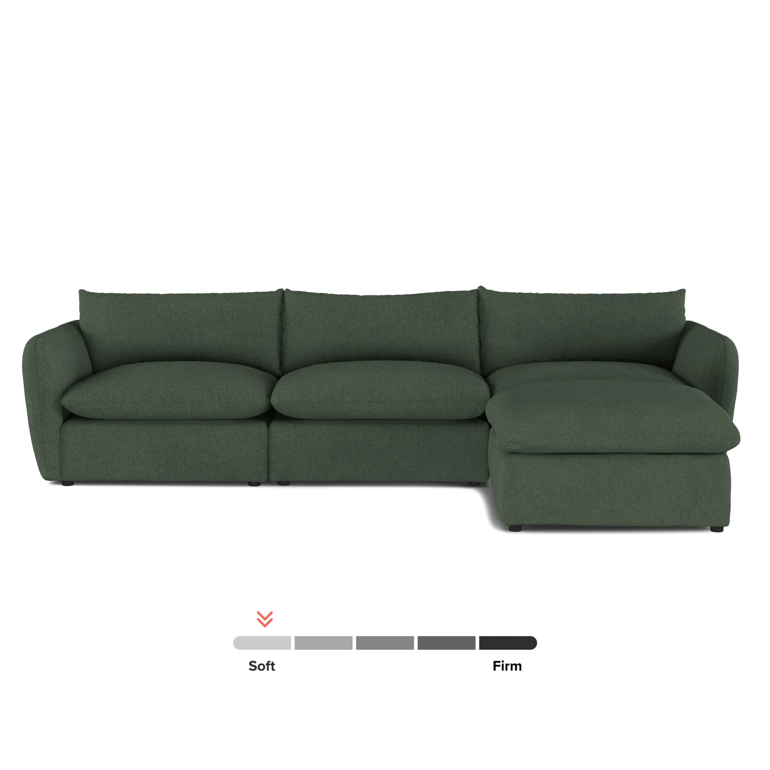 Leigh 131.5_ Modular Sectional - Green Wool Bouclé - Image 3
