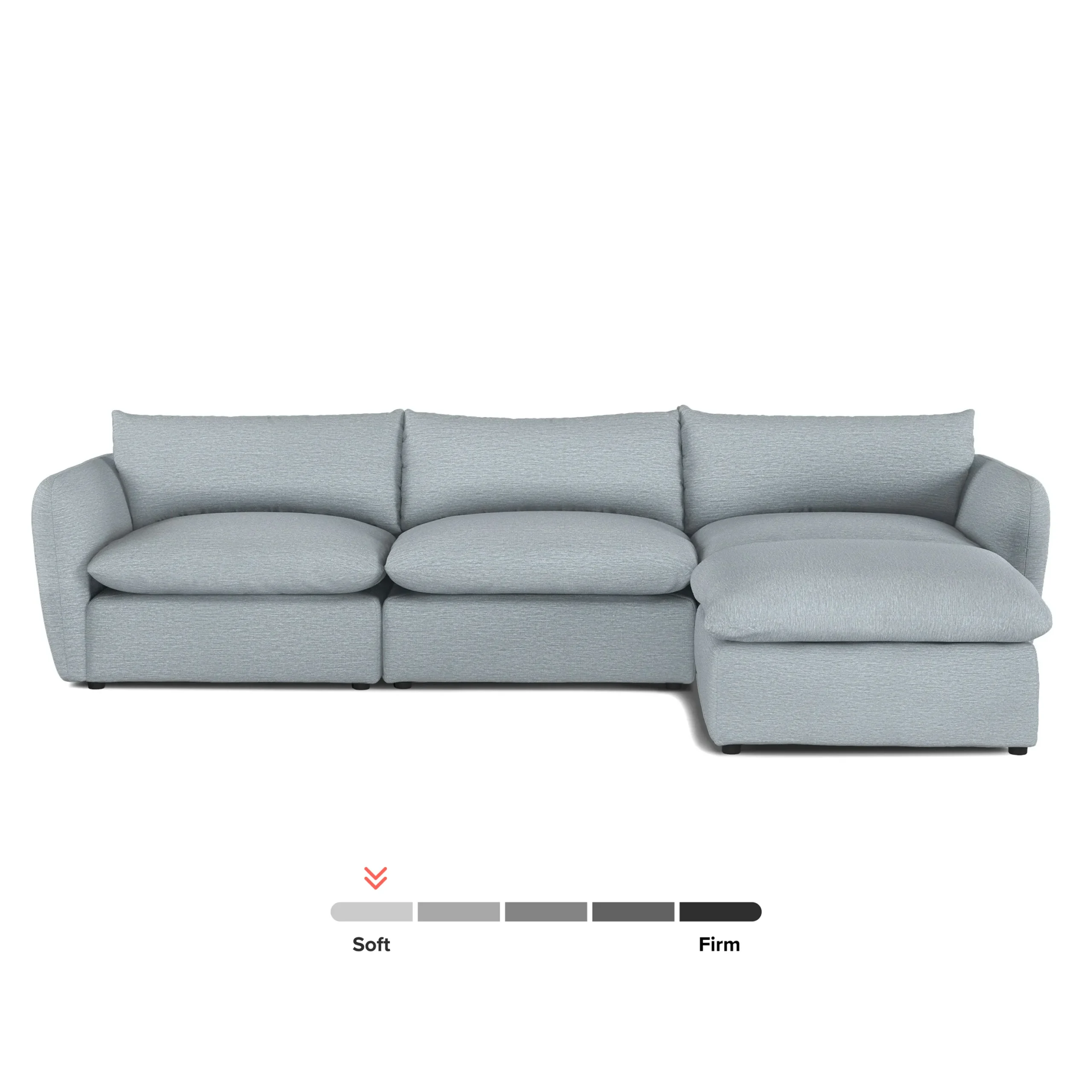 Leigh 131.5_ Modular Sectional - Silver Light Blue - Image 3