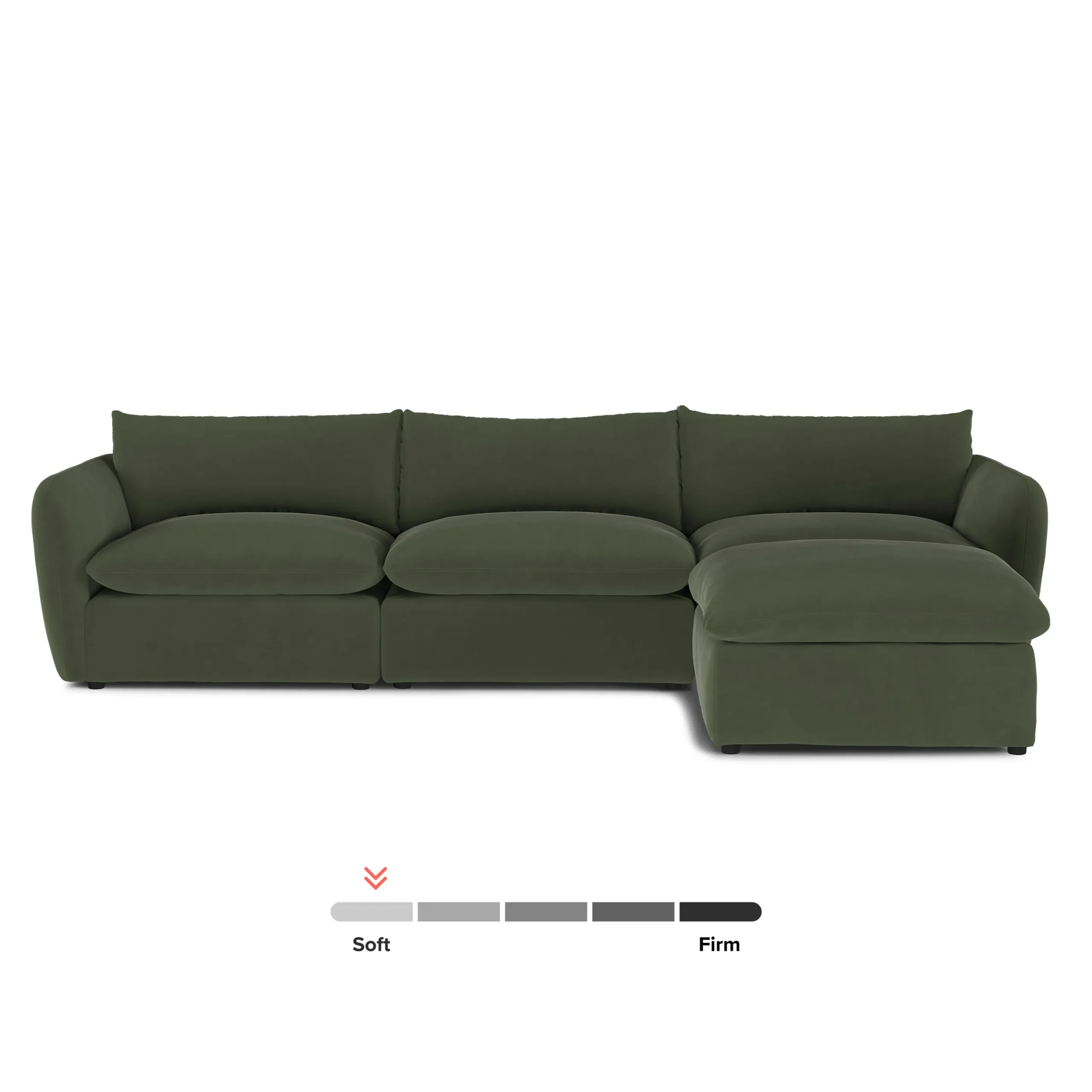 Leigh 131.5_ Velvet Modular Sectional - Hale Fir Green - Image 3