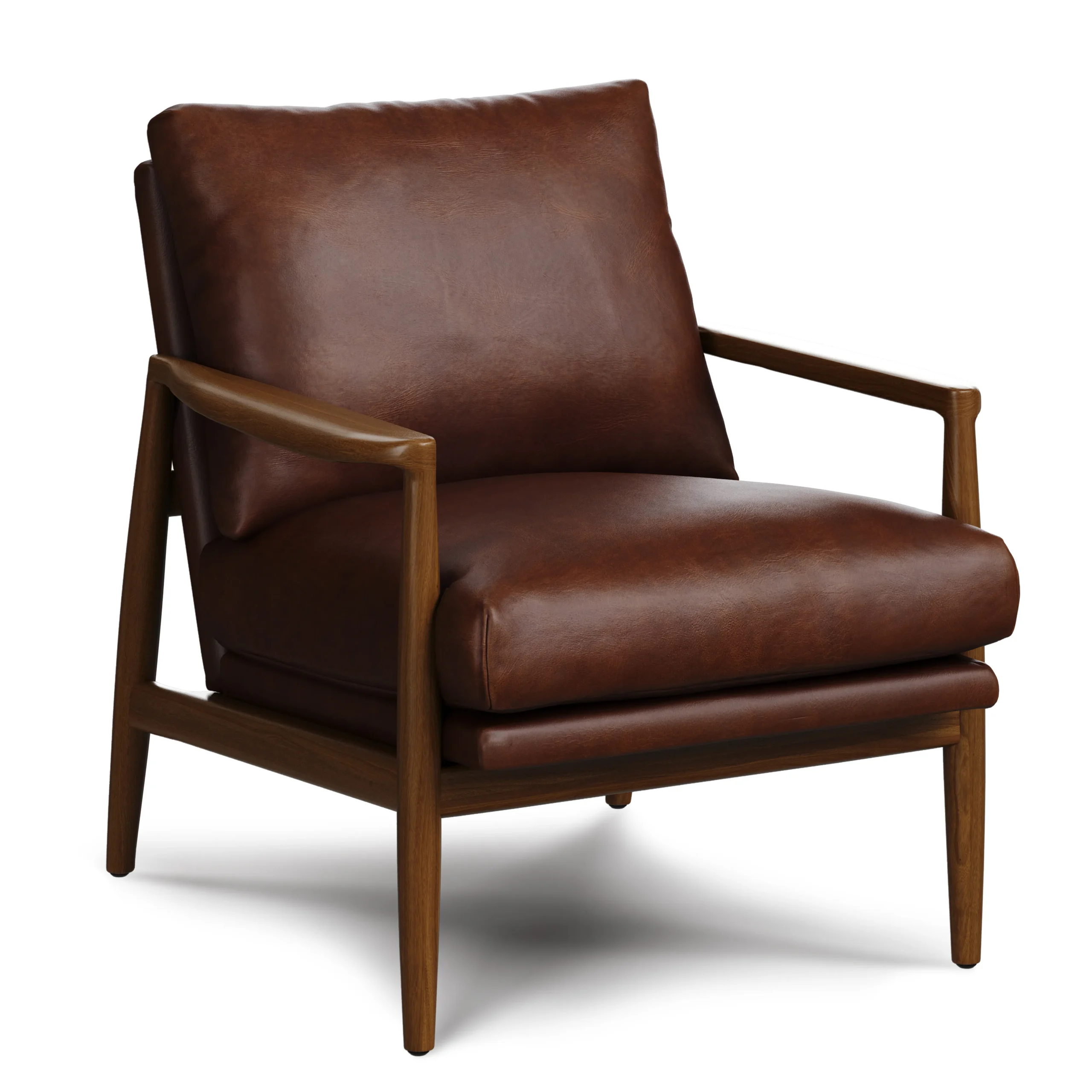 Bavel 28.5_ Leather Lounge Chair - Indiana Brown - Image 9