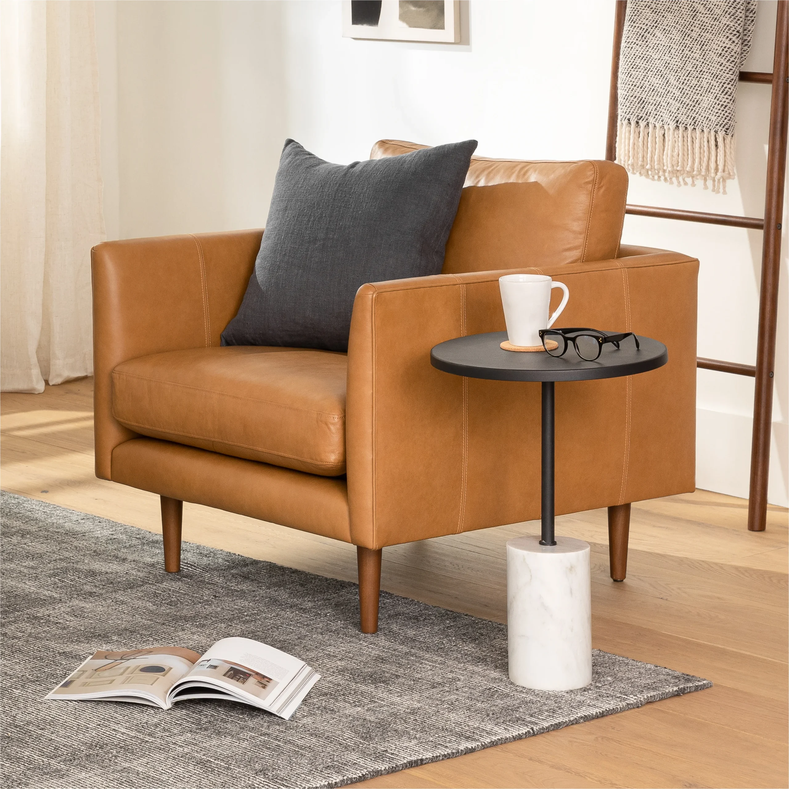 Burrard 32_ Leather Lounge Chair - Bella Caramel - Image 17