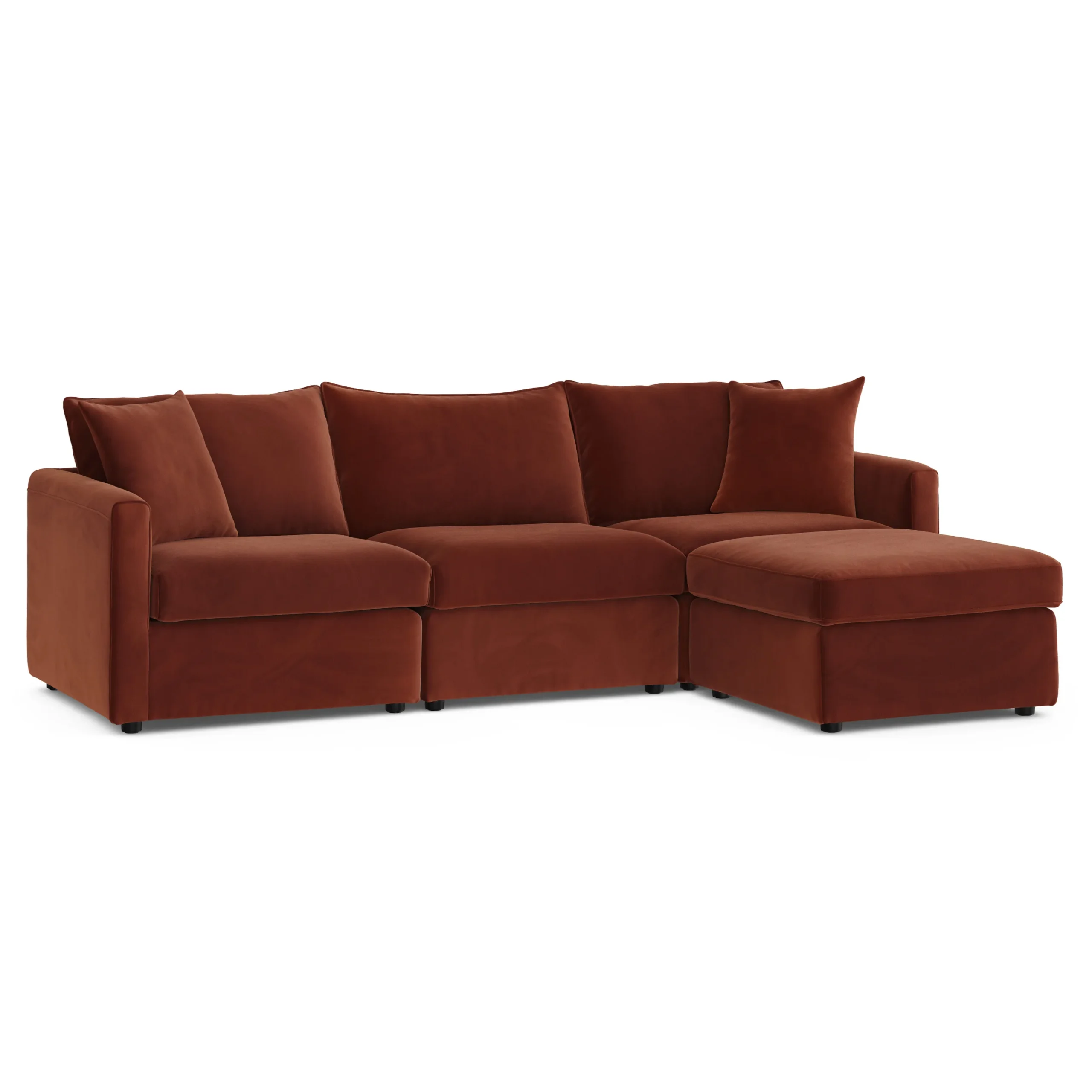 Lenae 104.5_ Velvet Reversible Modular Sectional - Hale Rust - Image 3
