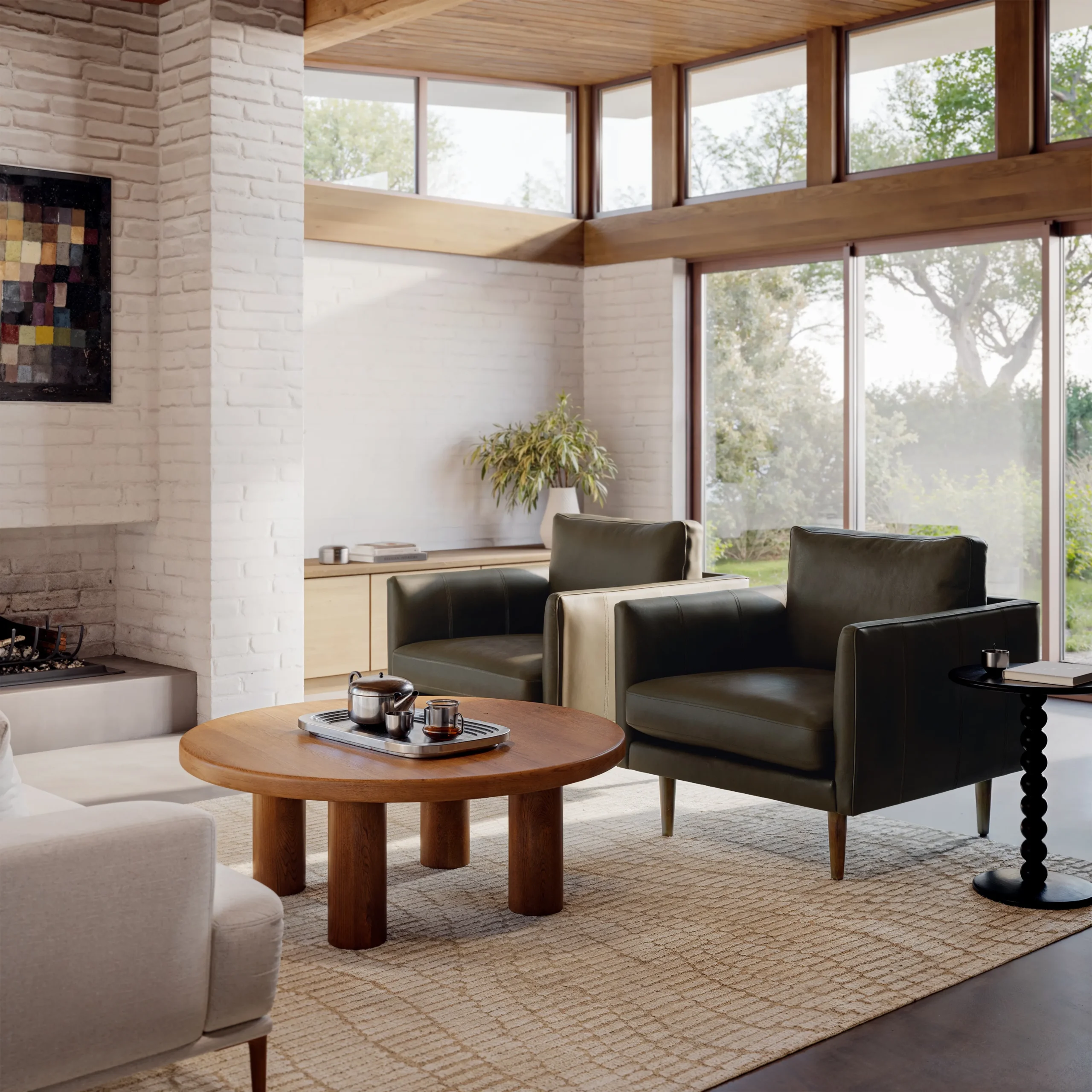 Burrard 32_ Leather Lounge Chair - Charme Green - Image 7