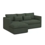 Marina 90_ Reversible Storage Sectional - Green Wool Bouclé