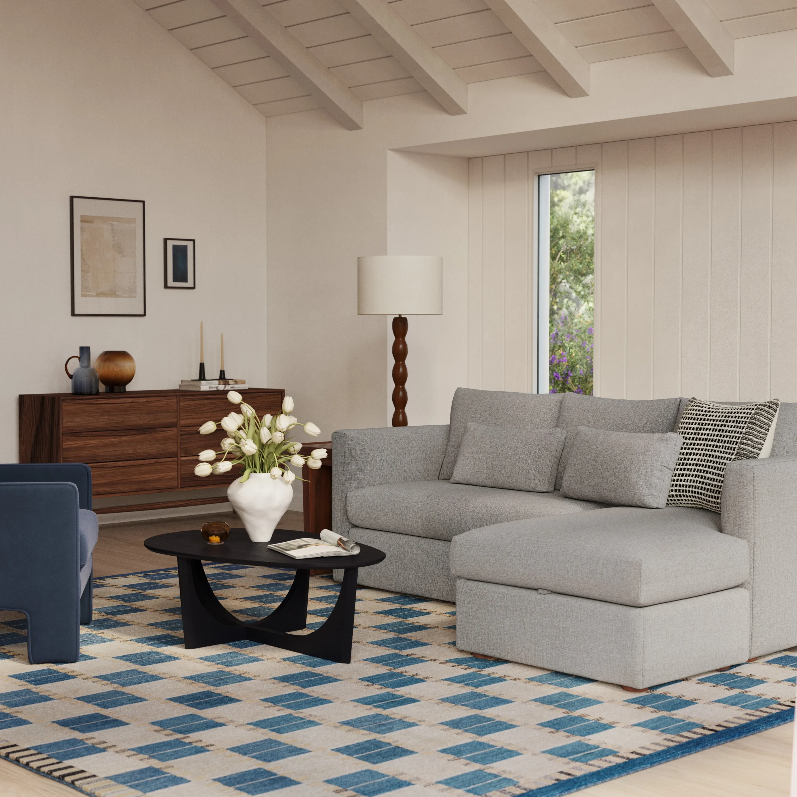 Marina 90_ Reversible Storage Sectional - Hestia Gray - Image 3
