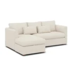 Marina 90_ Reversible Storage Sectional - Ivory Wool Bouclé