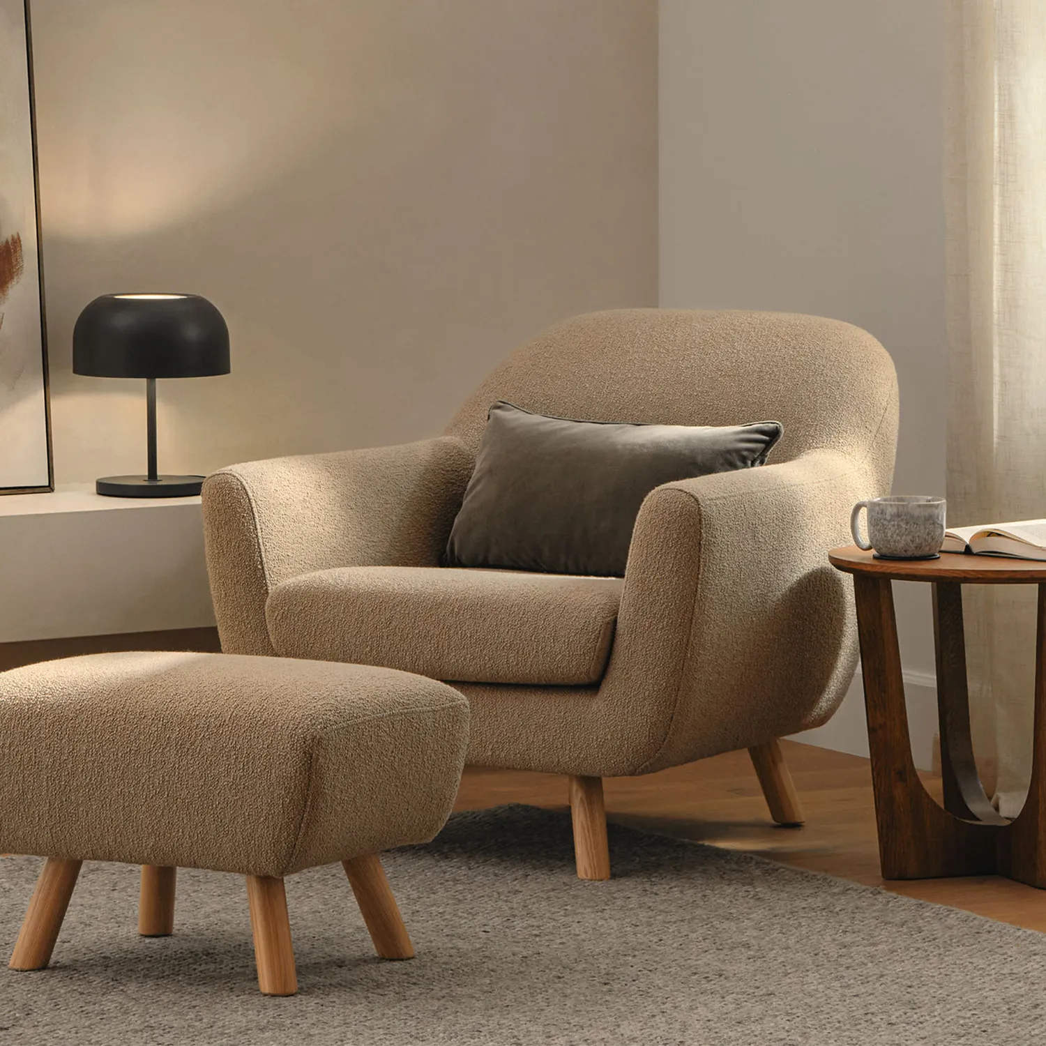 Gabriola 34_ Lounge Chair - Sandstone Wool Bouclé - Image 12