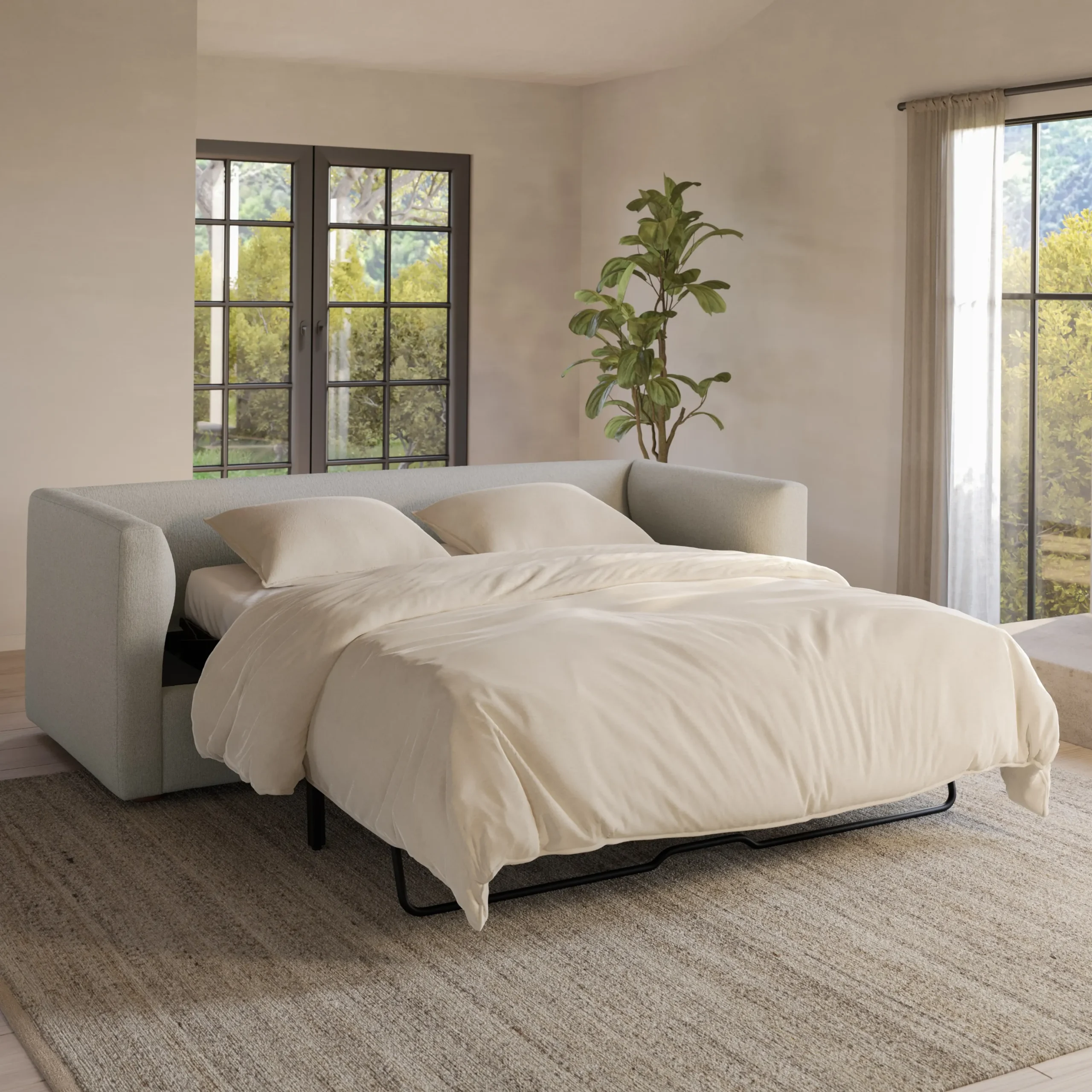 Marina 90_ Reversible Storage Sleeper Sectional - Clover Ivory - Image 3