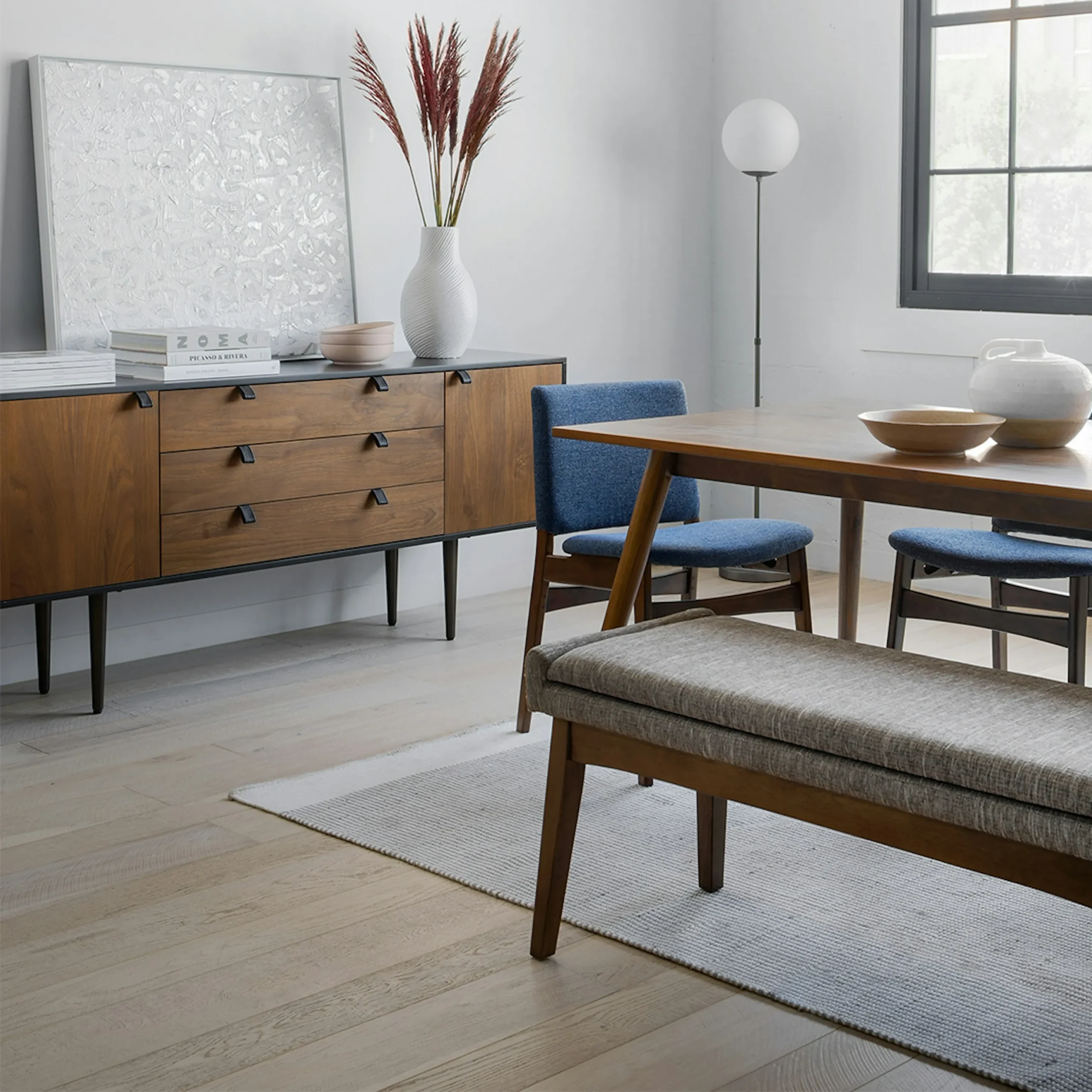 Nosh Dining Chair - Walnut and Denim Blue - Image 3