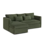 Marina 90_ Velvet Reversible Storage Sectional - Hale Fir Green
