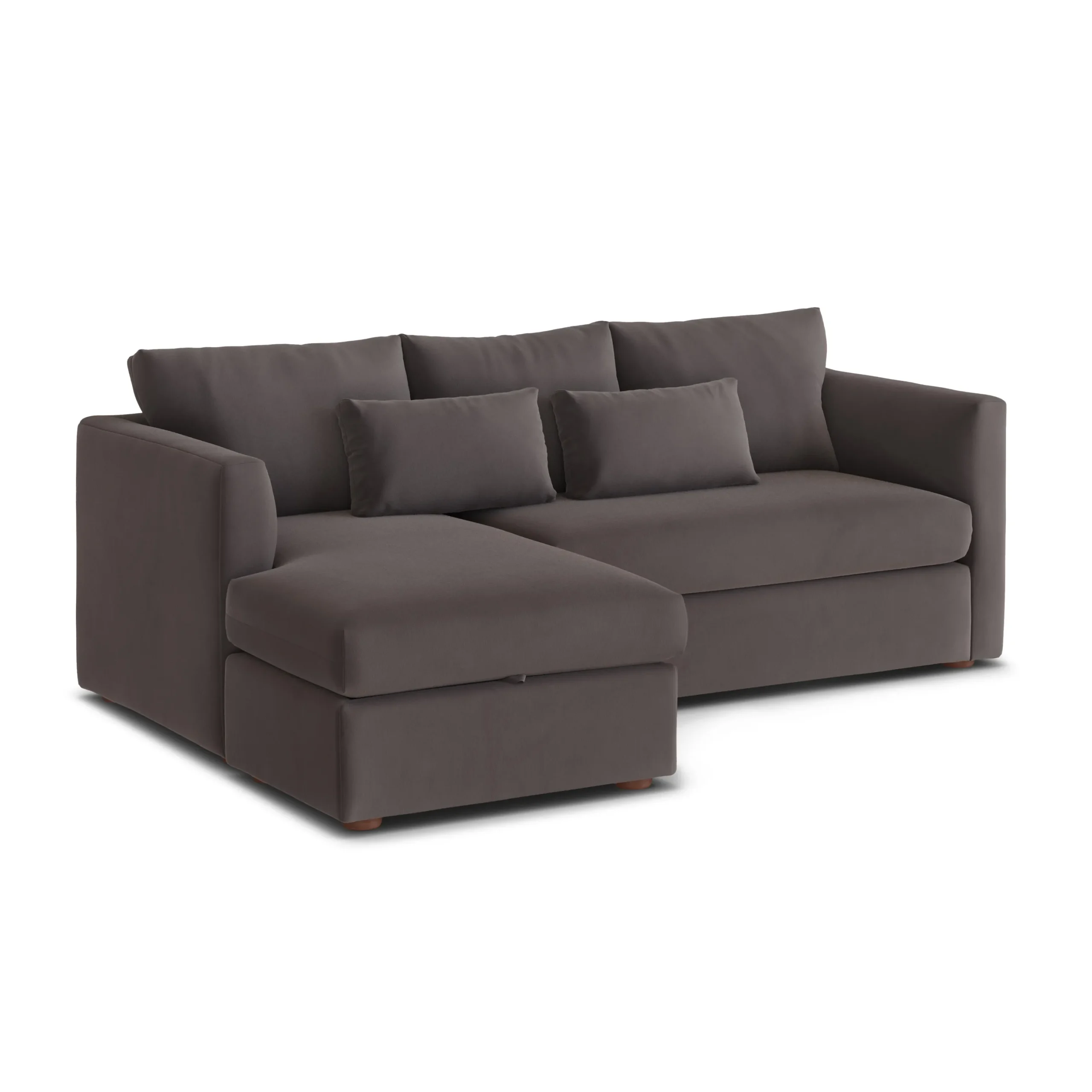 Marina 90_ Velvet Reversible Storage Sectional - Hale Warm Gray - Image 3