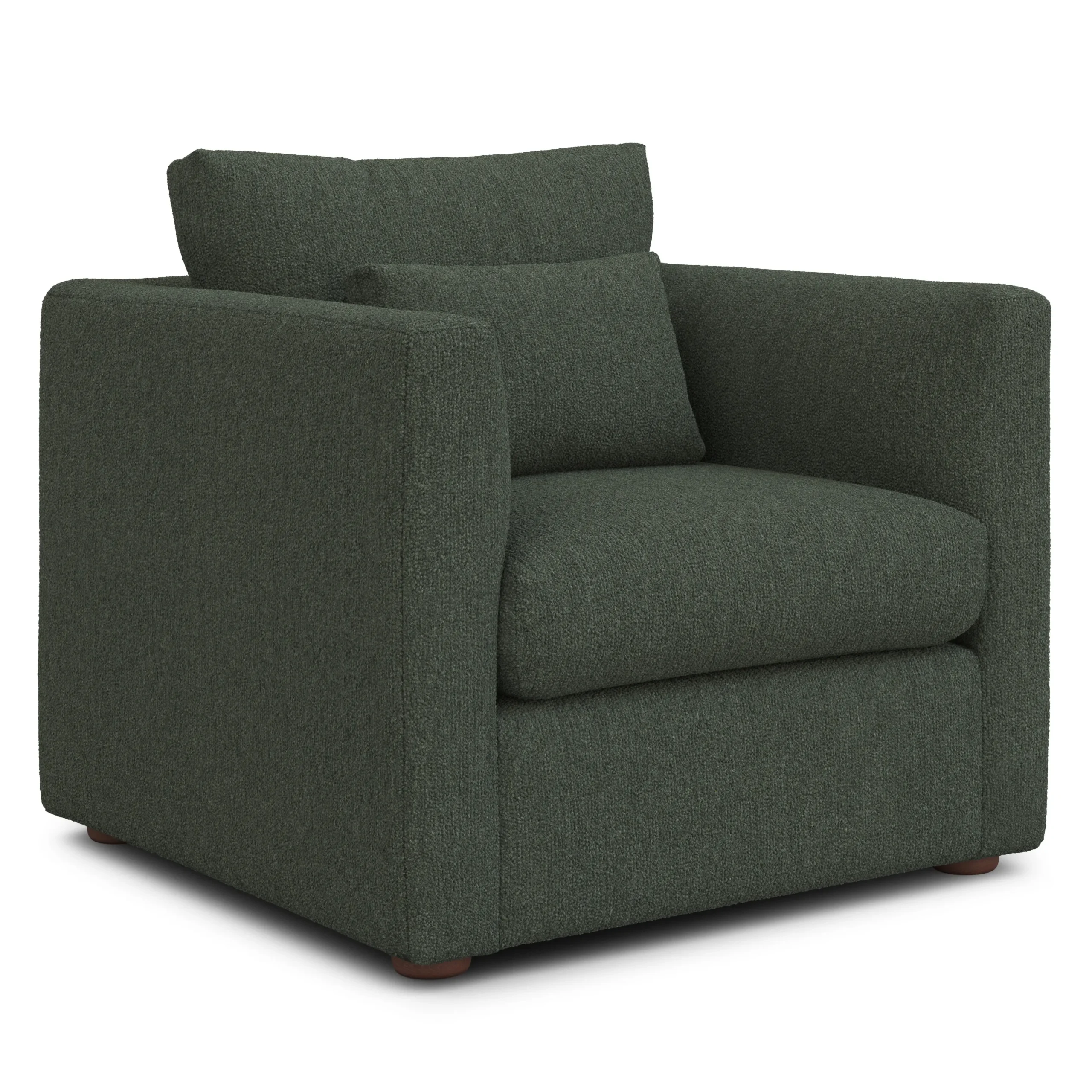 Marina 38_ Lounge Chair - Green Wool Bouclé - Image 12