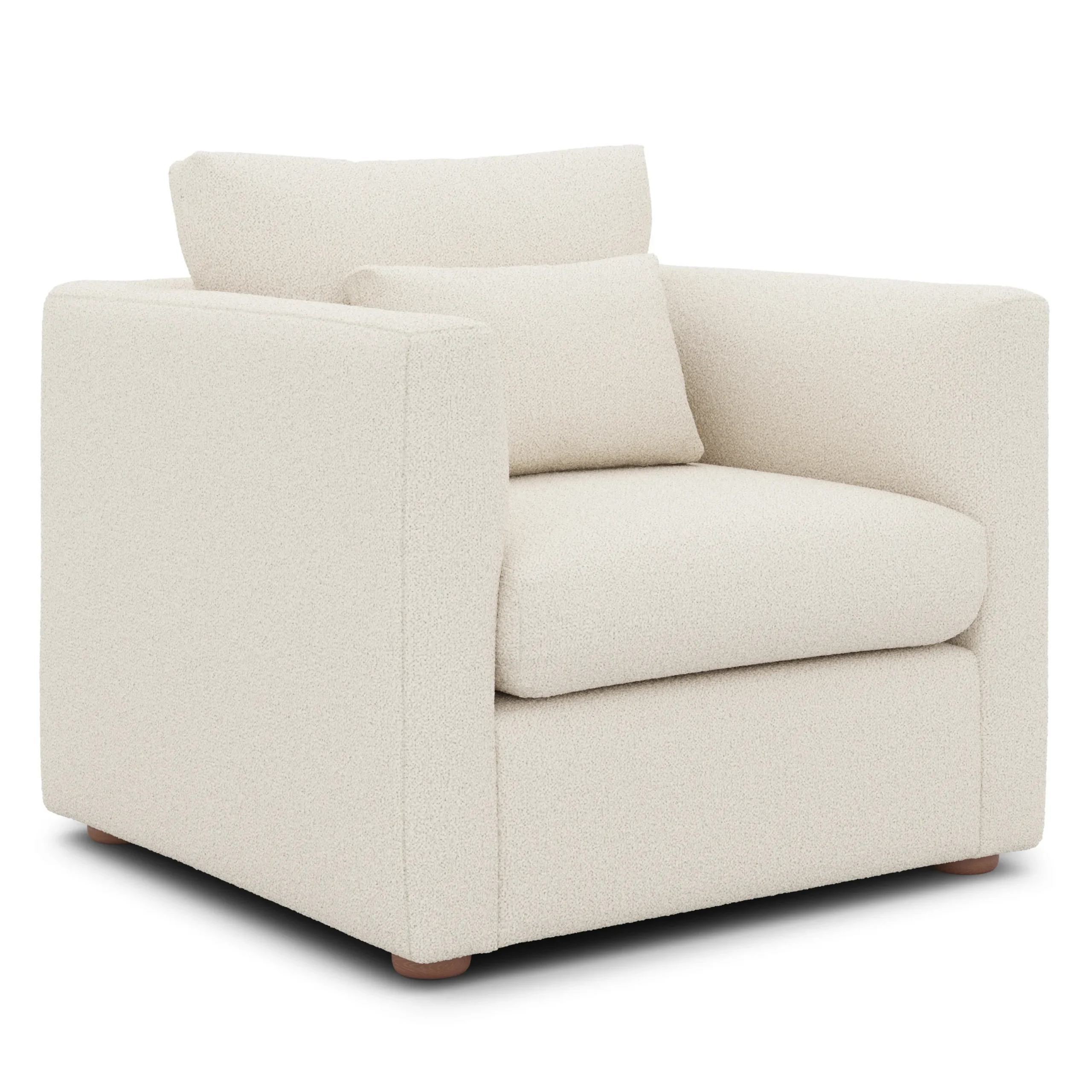 Marina 38_ Lounge Chair - Ivory Wool Bouclé - Image 3
