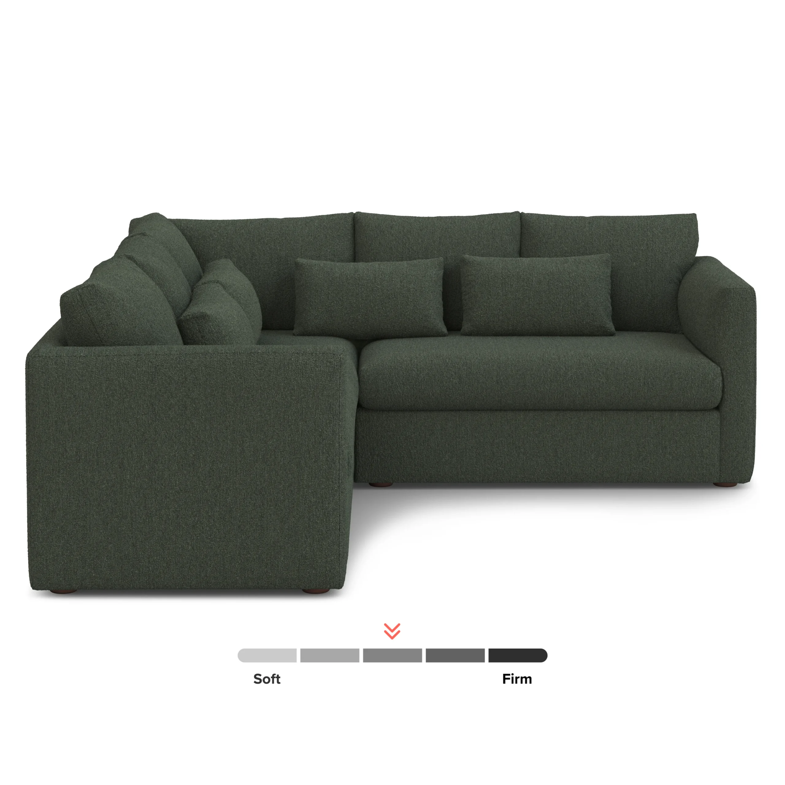 Marina 92_ Corner Sectional - Green Wool Bouclé - Image 3