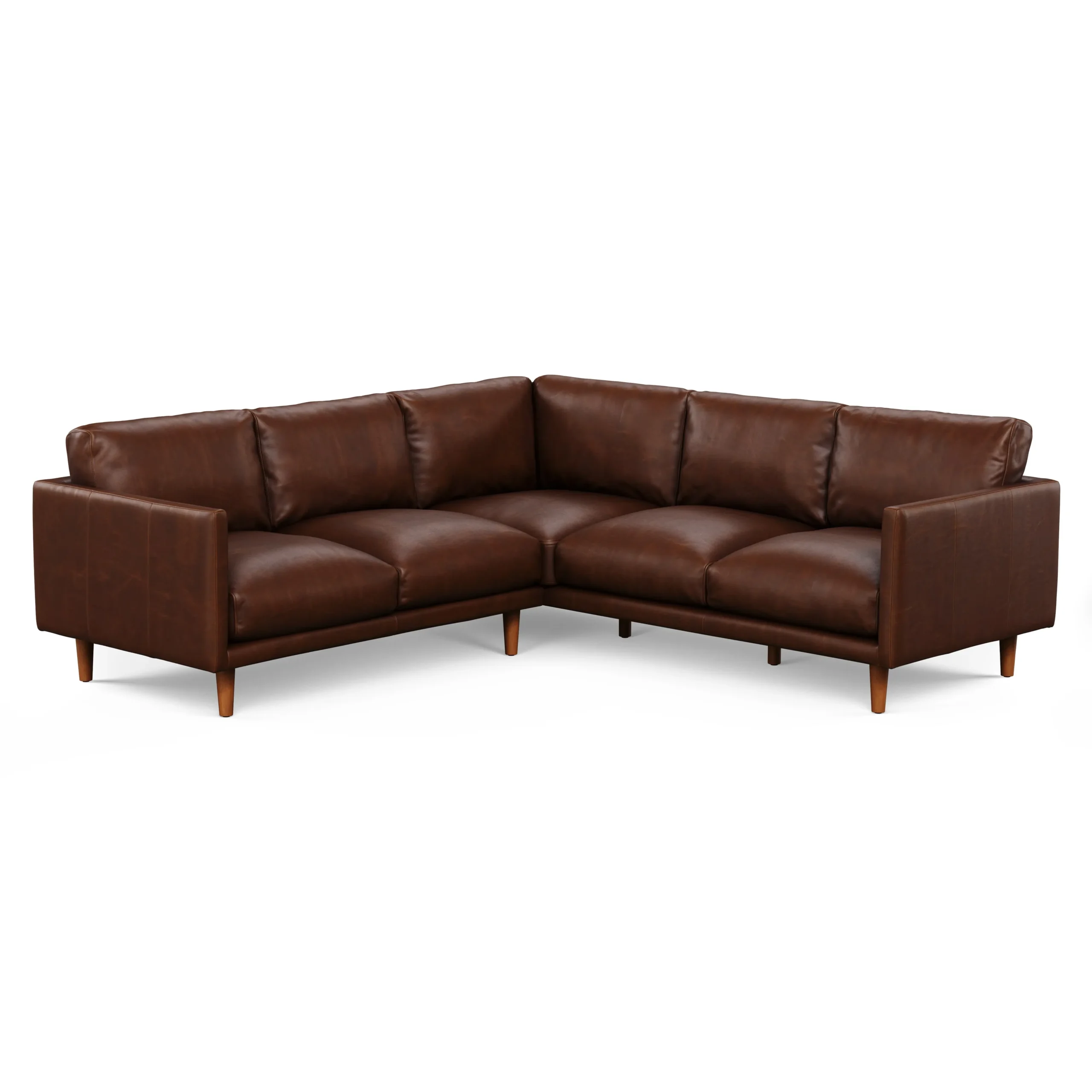 Nirvana 88_ Leather Corner Sectional - Indiana Brown - Image 3