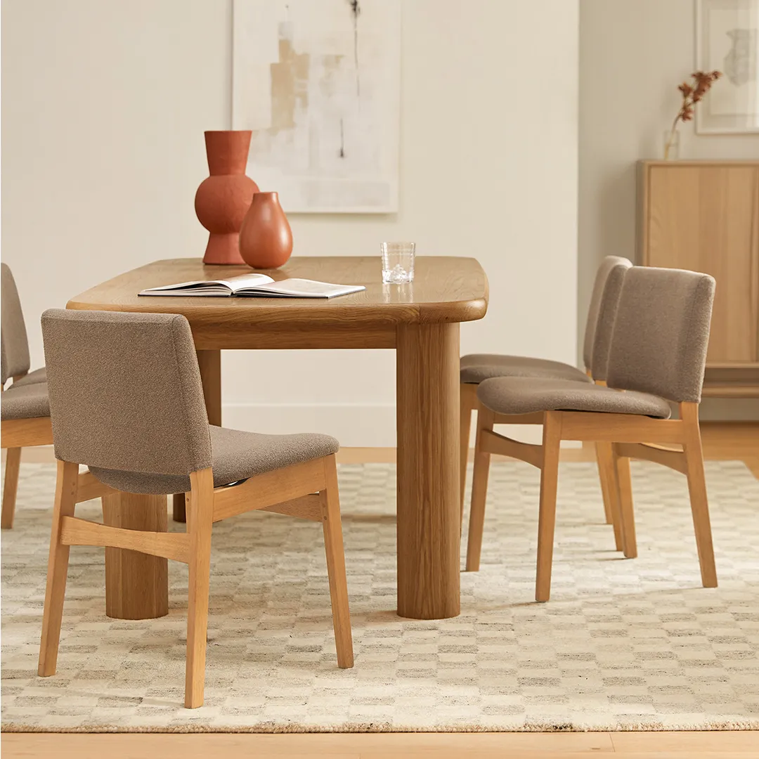 Nosh Dining Chair - Oak and Ratine Brown - Image 3