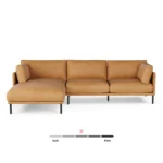 Olsen 110_ Leather Left Sectional - Charme Tan