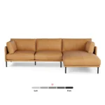 Olsen 110_ Leather Right Sectional - Charme Tan