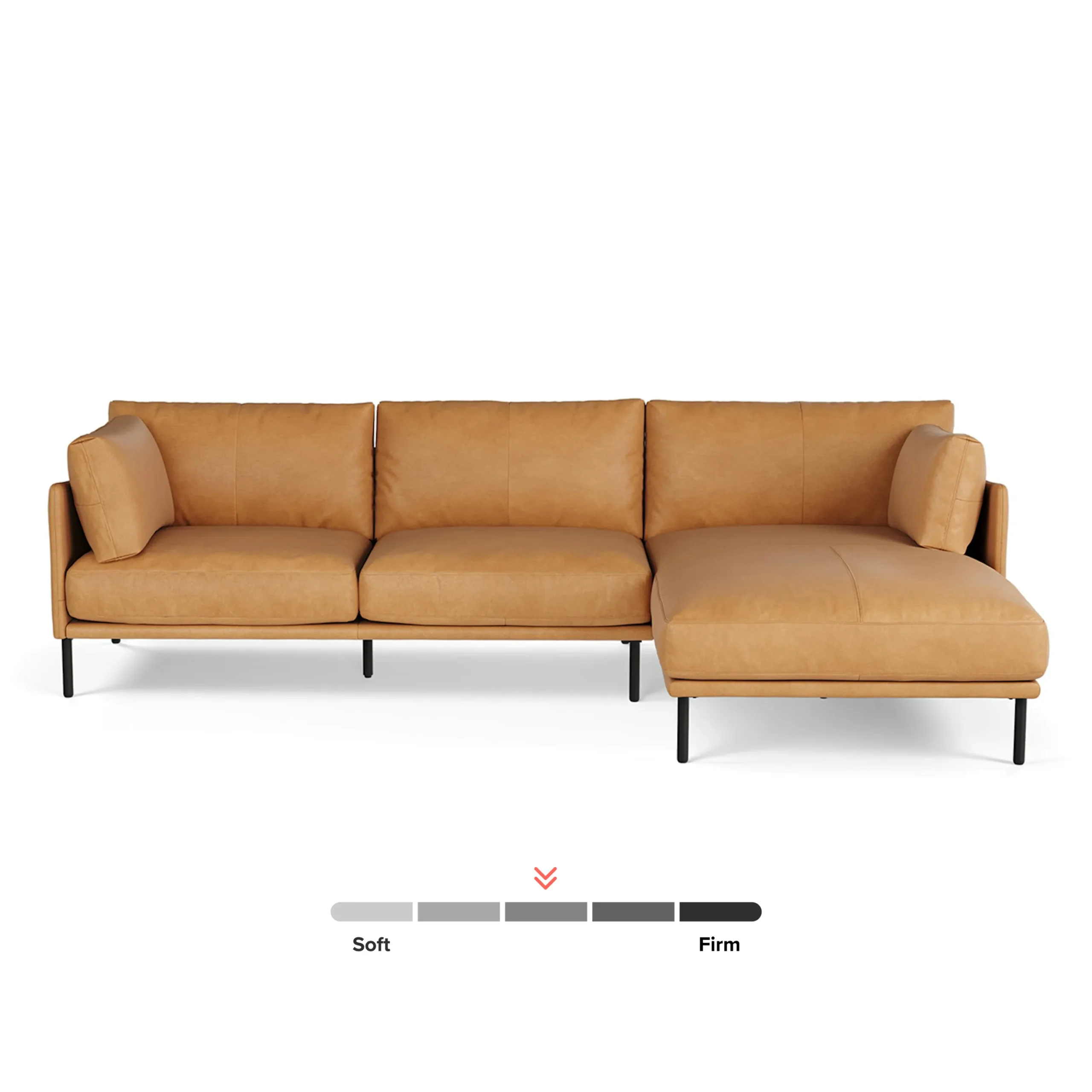 Olsen 110_ Leather Right Sectional - Charme Tan - Image 3