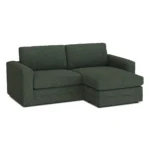 Riley 84_ Reversible Storage Sectional - Green Wool Bouclé