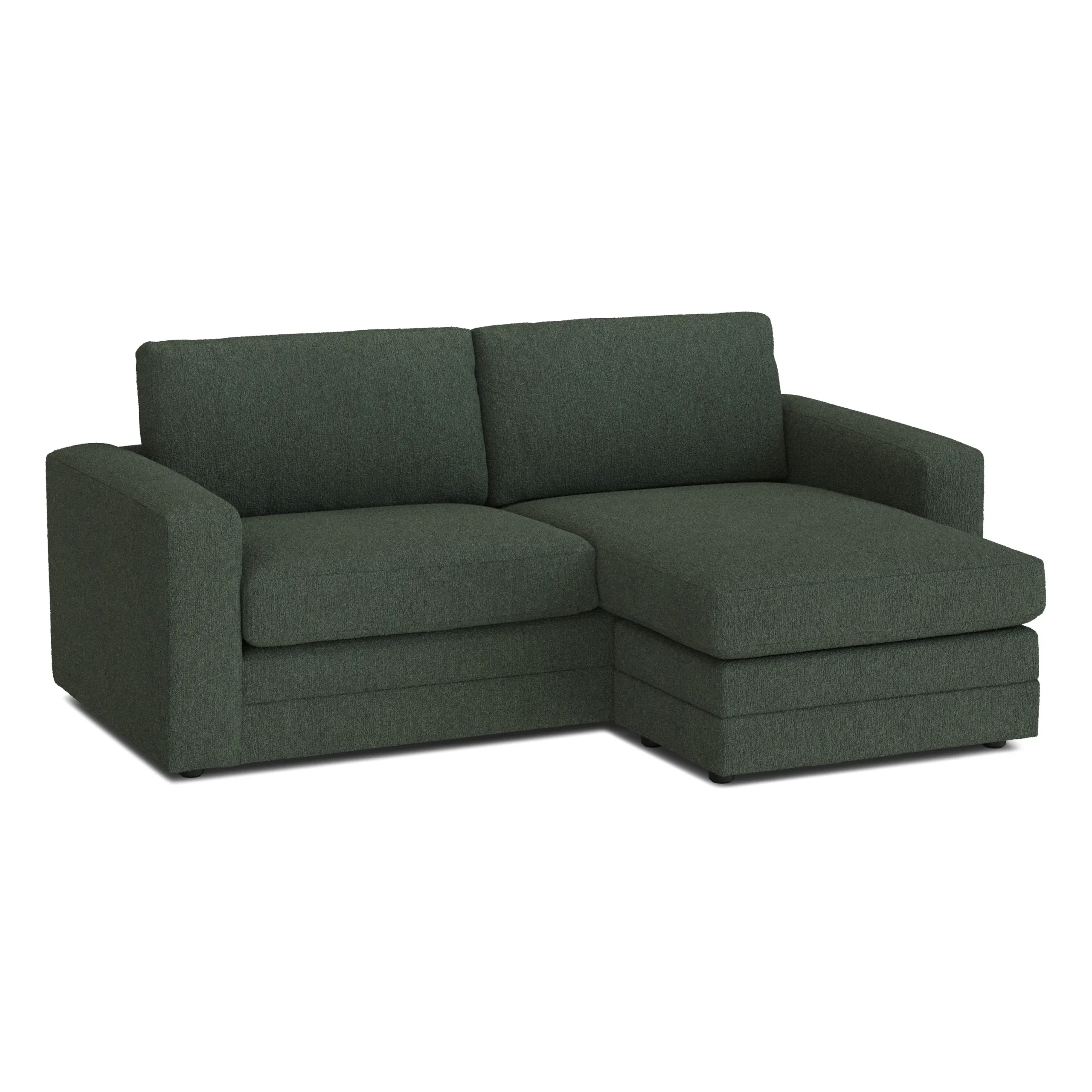 Riley 84_ Reversible Storage Sectional - Green Wool Bouclé - Image 3