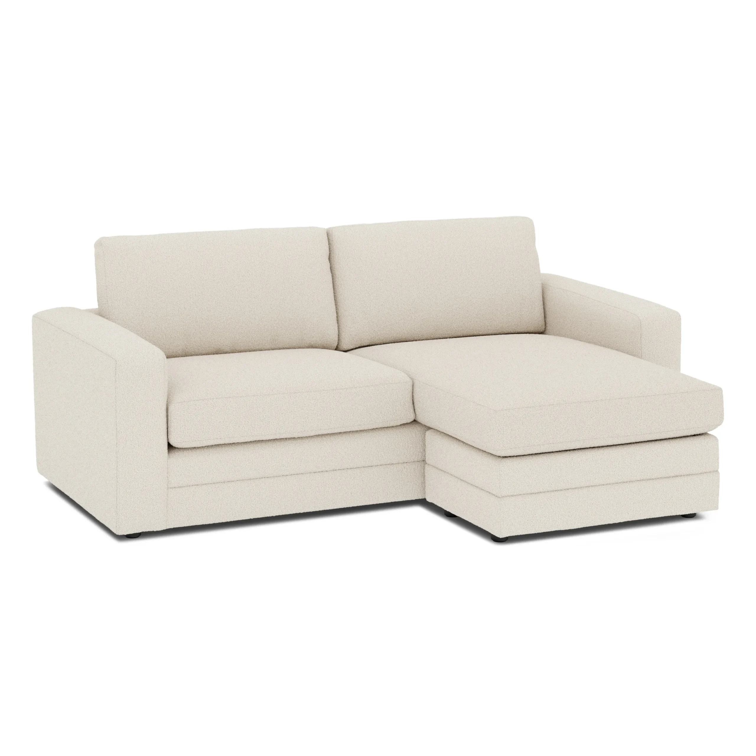 Riley 84_ Reversible Storage Sectional - Ivory Wool Bouclé - Image 3