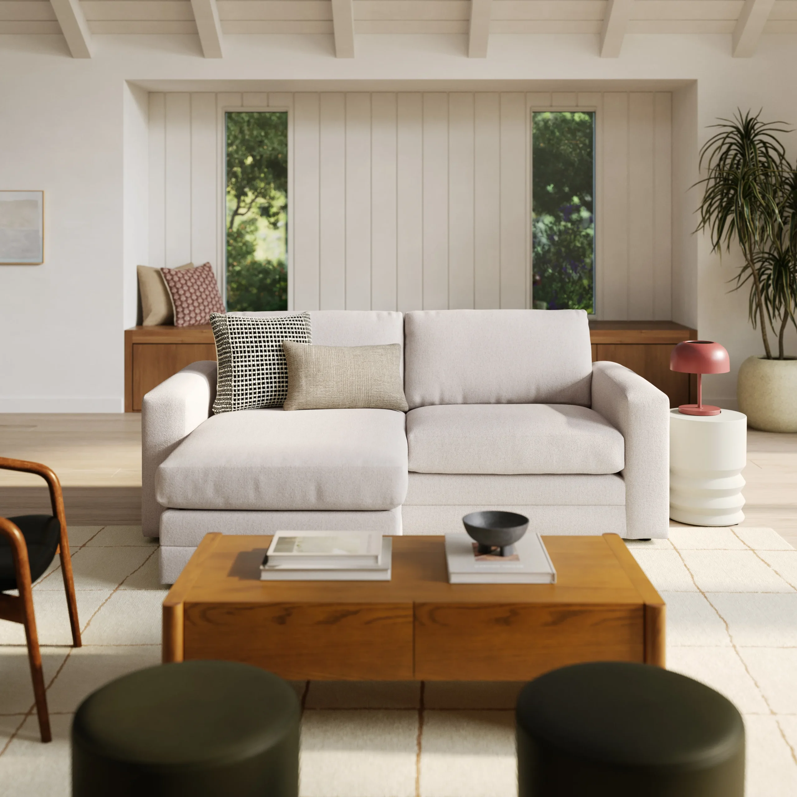 Riley 84_ Reversible Storage Sectional - Napa White - Image 3