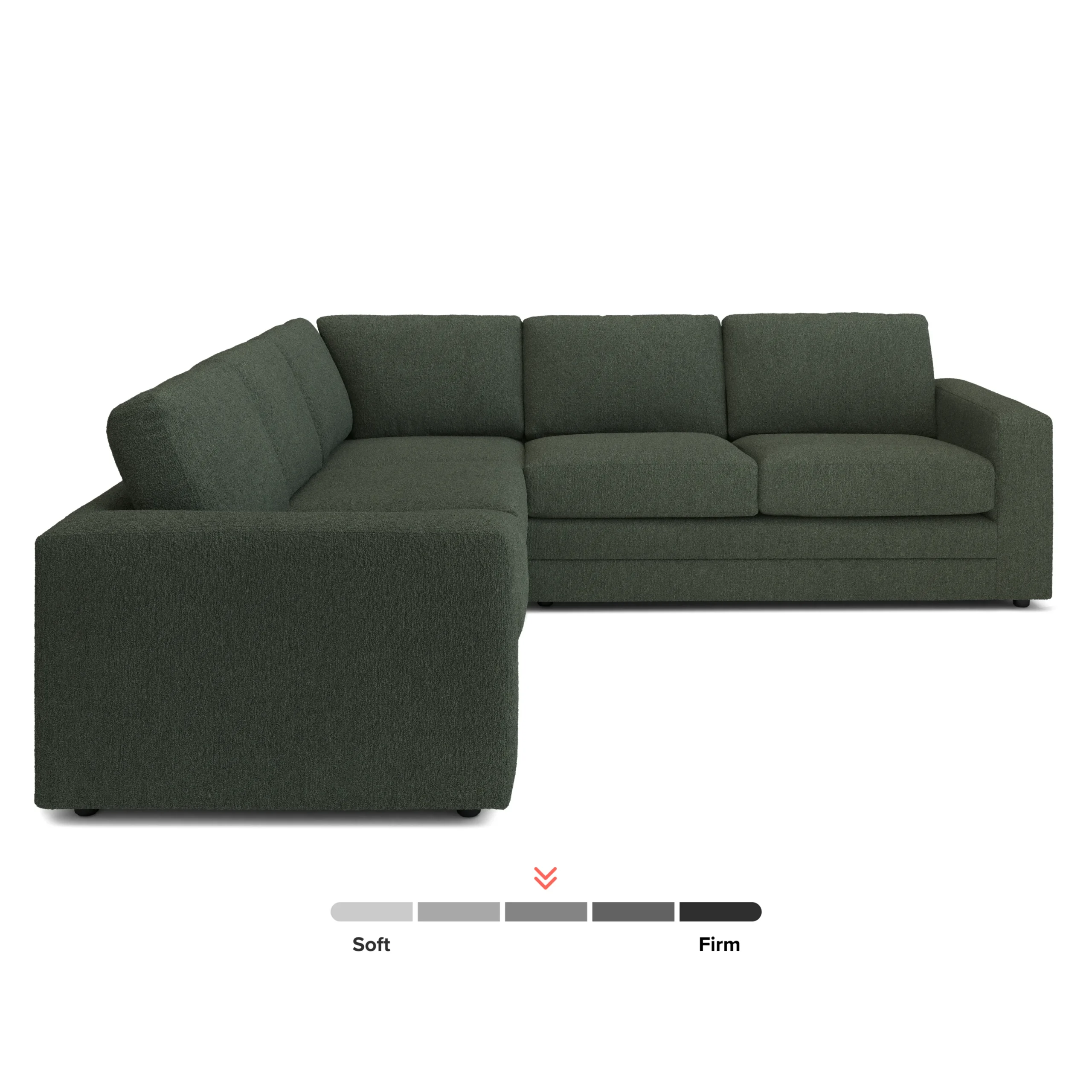 Riley 104_ Corner Sectional - Green Wool Bouclé - Image 3