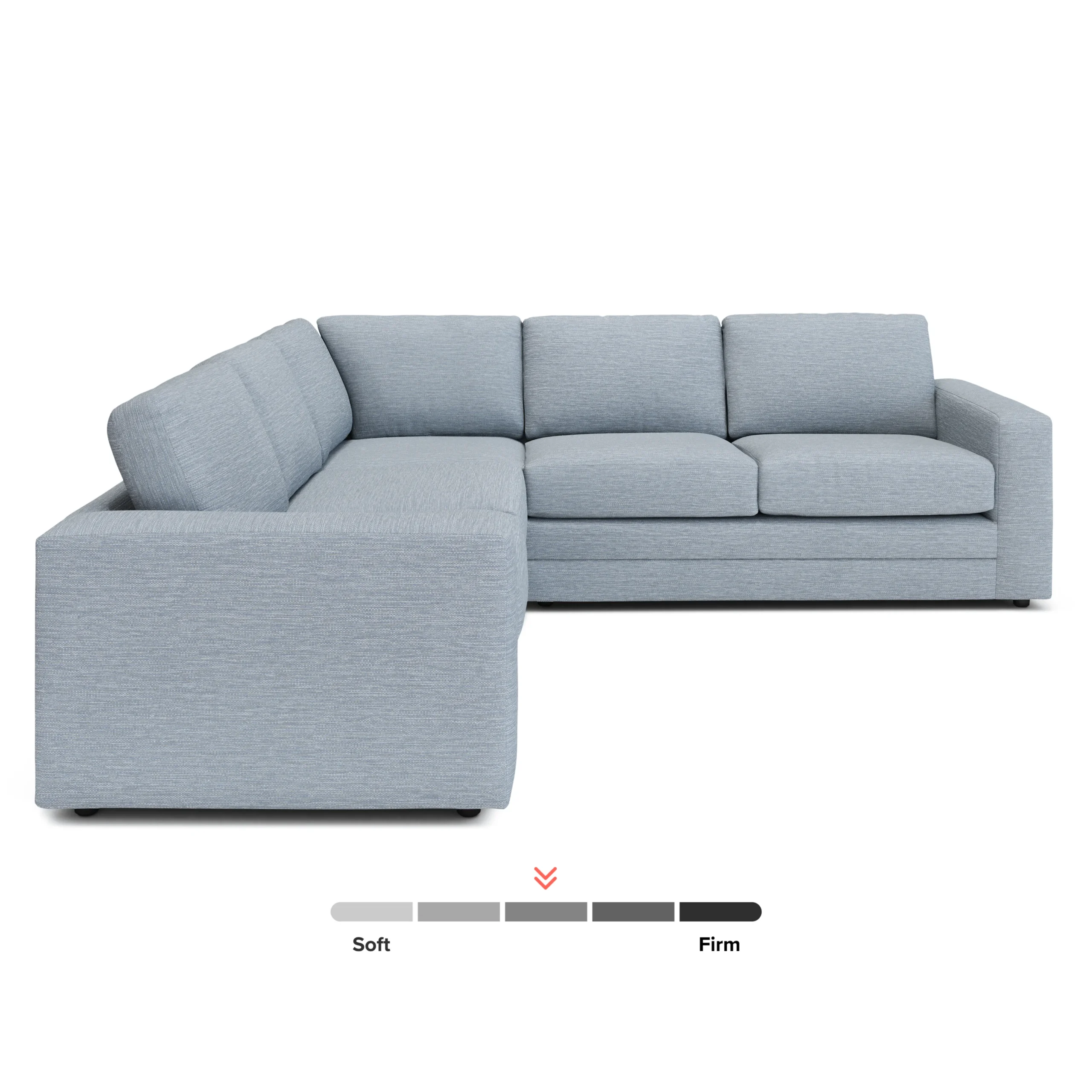 Riley 104_ Corner Sectional - Silver Light Blue - Image 3